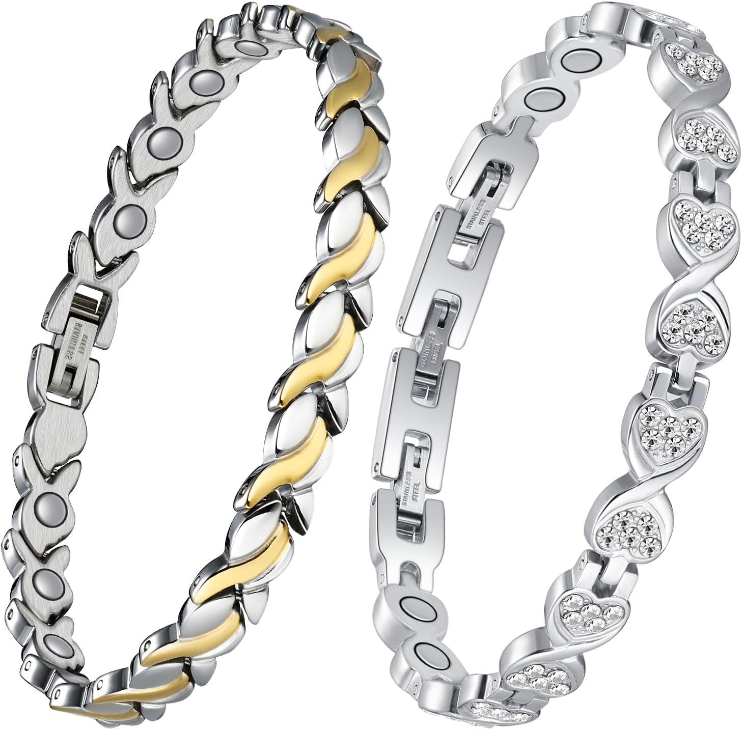 Jecanori Effective Magnetic Bracelets for Women, Ultra Strength Magnet Bracelet, Crystal Bracelet with Sizing Tool