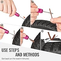 Vista 6 de BWSHLF Kit de reparación de neumáticos de bicicleta sin cámara para bicicletas de montaña y bicicletas de carretera, kit de tapones de neumáticos