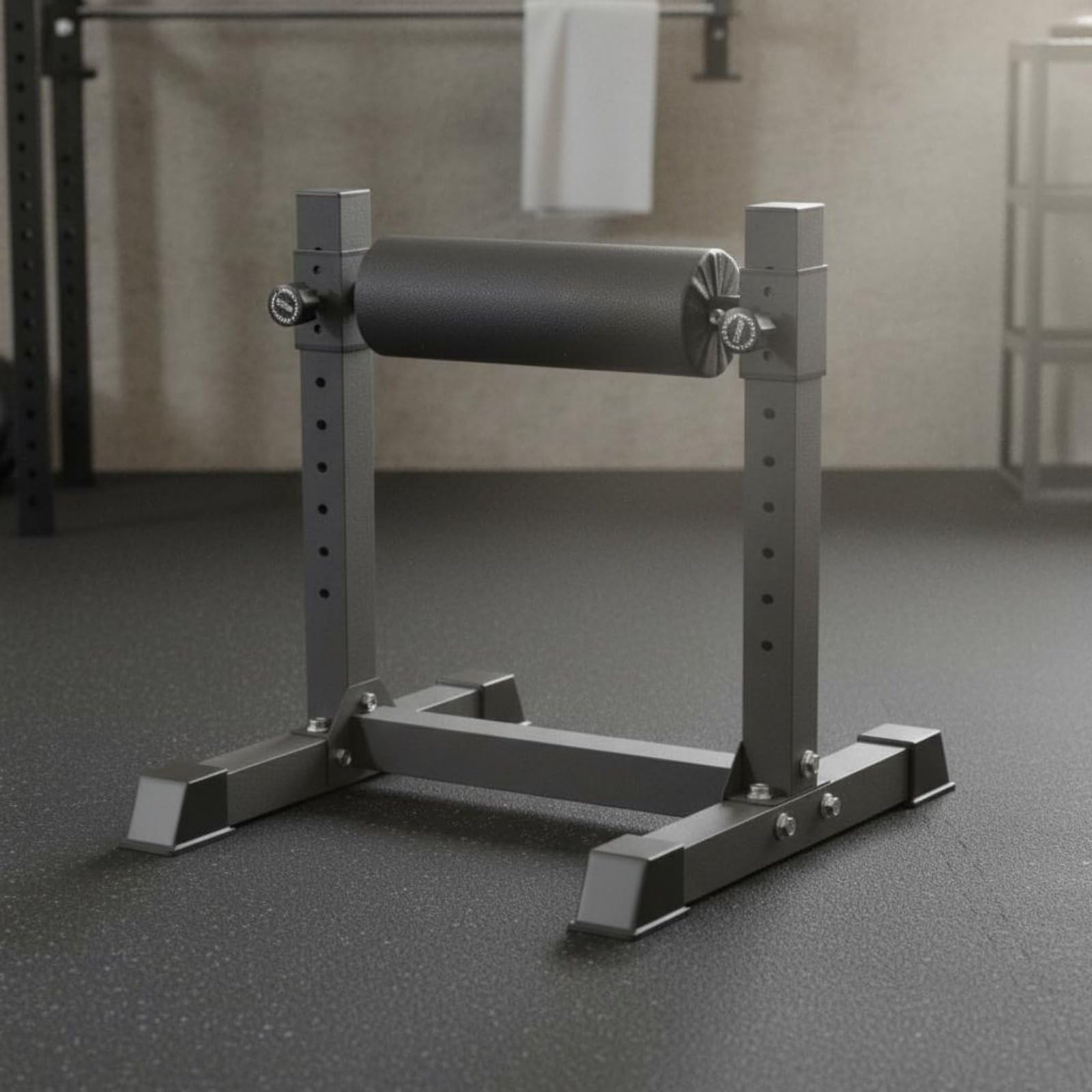 TISHITA Squat Rack Regolabile Supporto Allenamento Postazione Compatta con Telaio in Acciaio E Altezza Regolabile con Rullo Adatto per Squat E Lavoro Casa Appartamento Camera Palestra Domestica