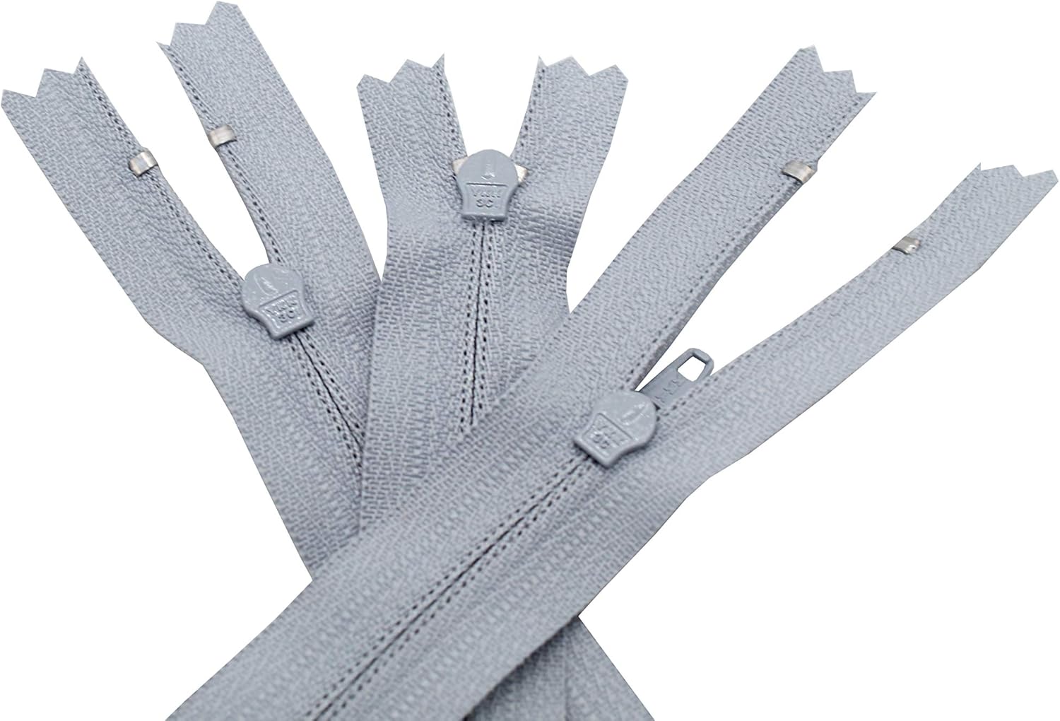 Skirt & Dress Nylon Coil Lightweight YKK Closed Bottom Zippers for Sewing Craft & Apparel - Choose Your Length - Color Steel Grey #119 - Made in The United States (3 Zippers Per Pack) (7" Inches)