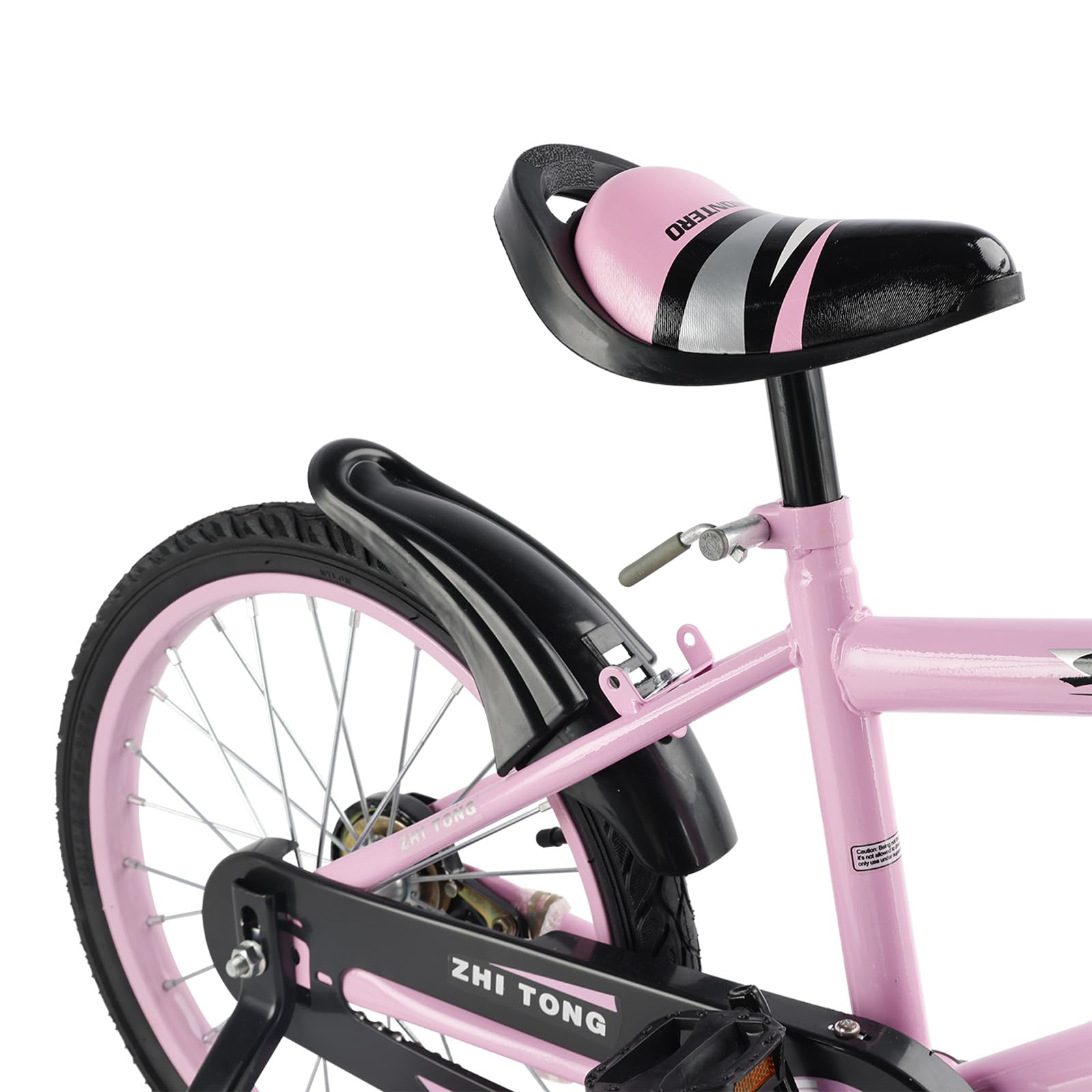 Vélo pour enfant 18 pouces, cadre acier carbone, siège guidon réglables, double freins, roues stabilisatrices
