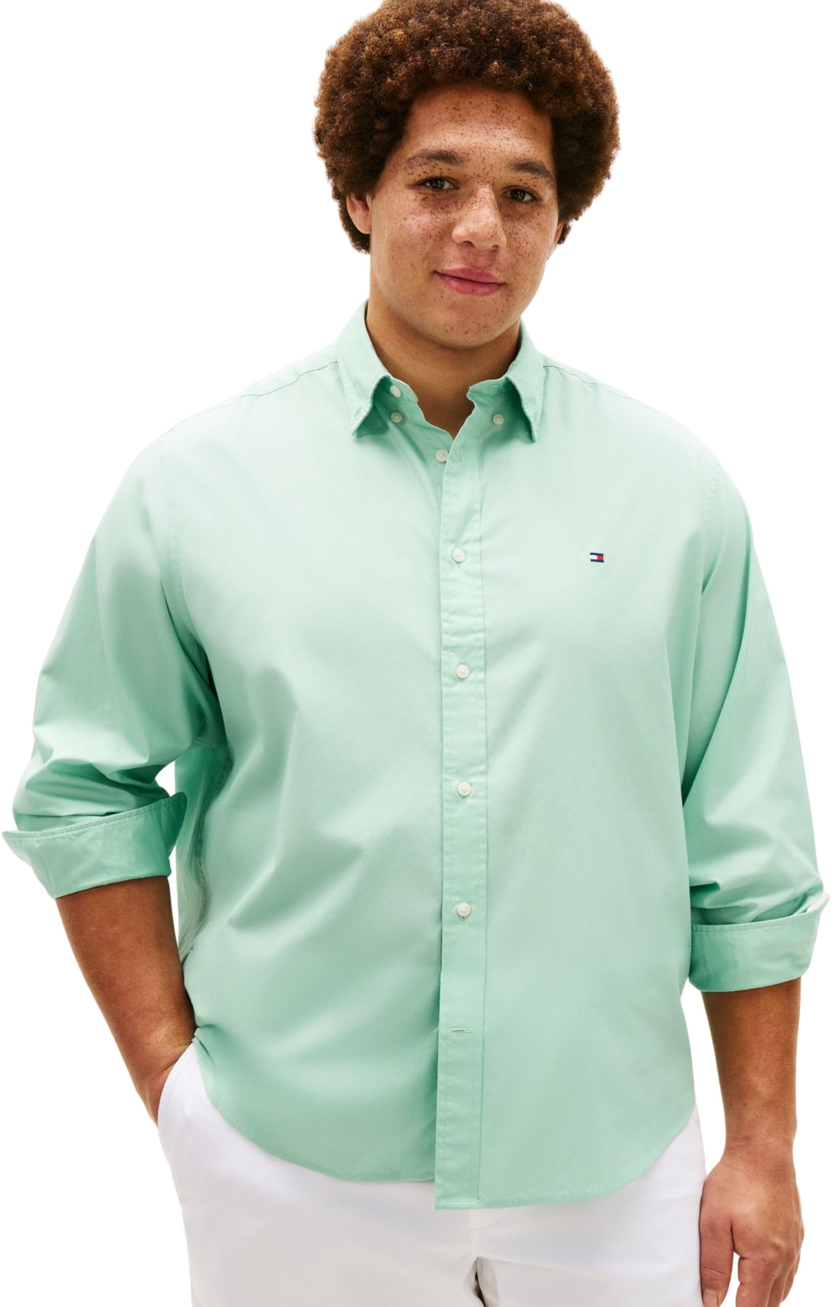 Tommy Hilfiger Herren Hemd Flex Poplin Solid Regular Fit