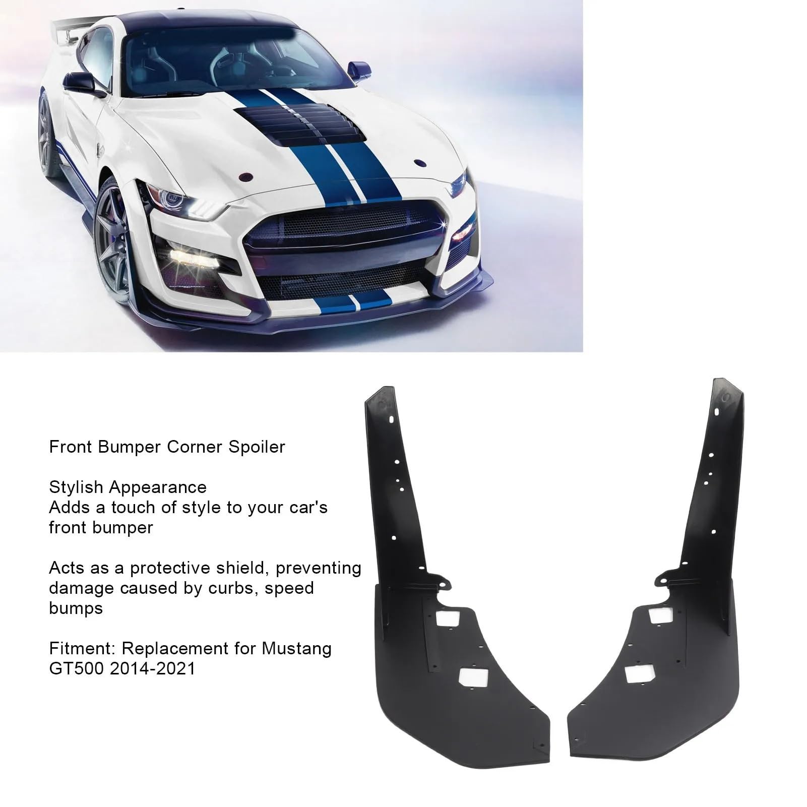 Uniwersalny spoiler Do Mustang GT500 To 2021Front 2014 | 1 Pair Przedni Dokładka przedniego zderzaka