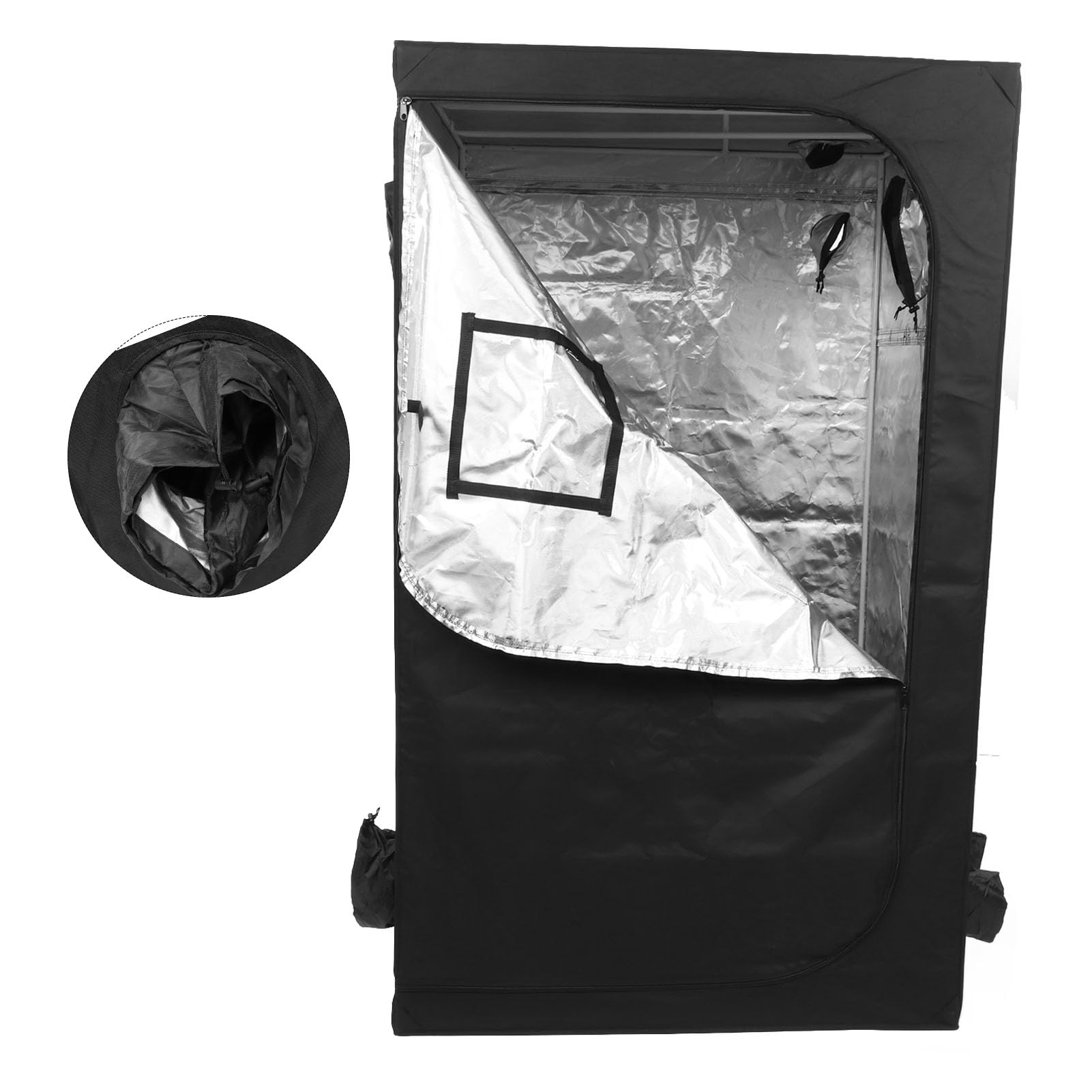 Tente de culture en Mylar noir, 120x120x200cm, tente de plantation avec fenêtre, tente de culture intérieure pour légumes, fruits, fleurs, plantes, toile Oxford durable, film