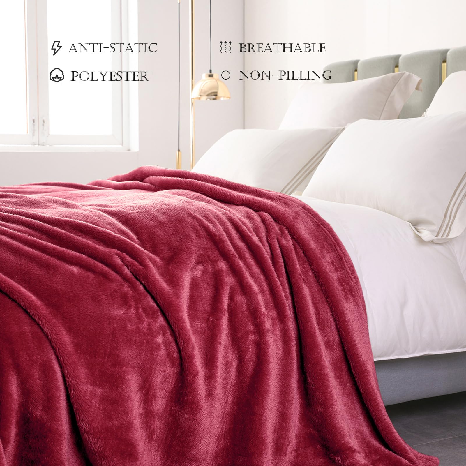 Mezcla Plaid Couverture Polaire Peluche Extra Large, Moelleuse Et