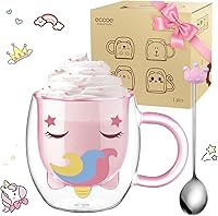 Vista 11 de ecooe Juego de 2 tazas de café de doble pared de 4 onzas, tazas de café de vidrio transparente con asa, taza de café aislada de borosilicato