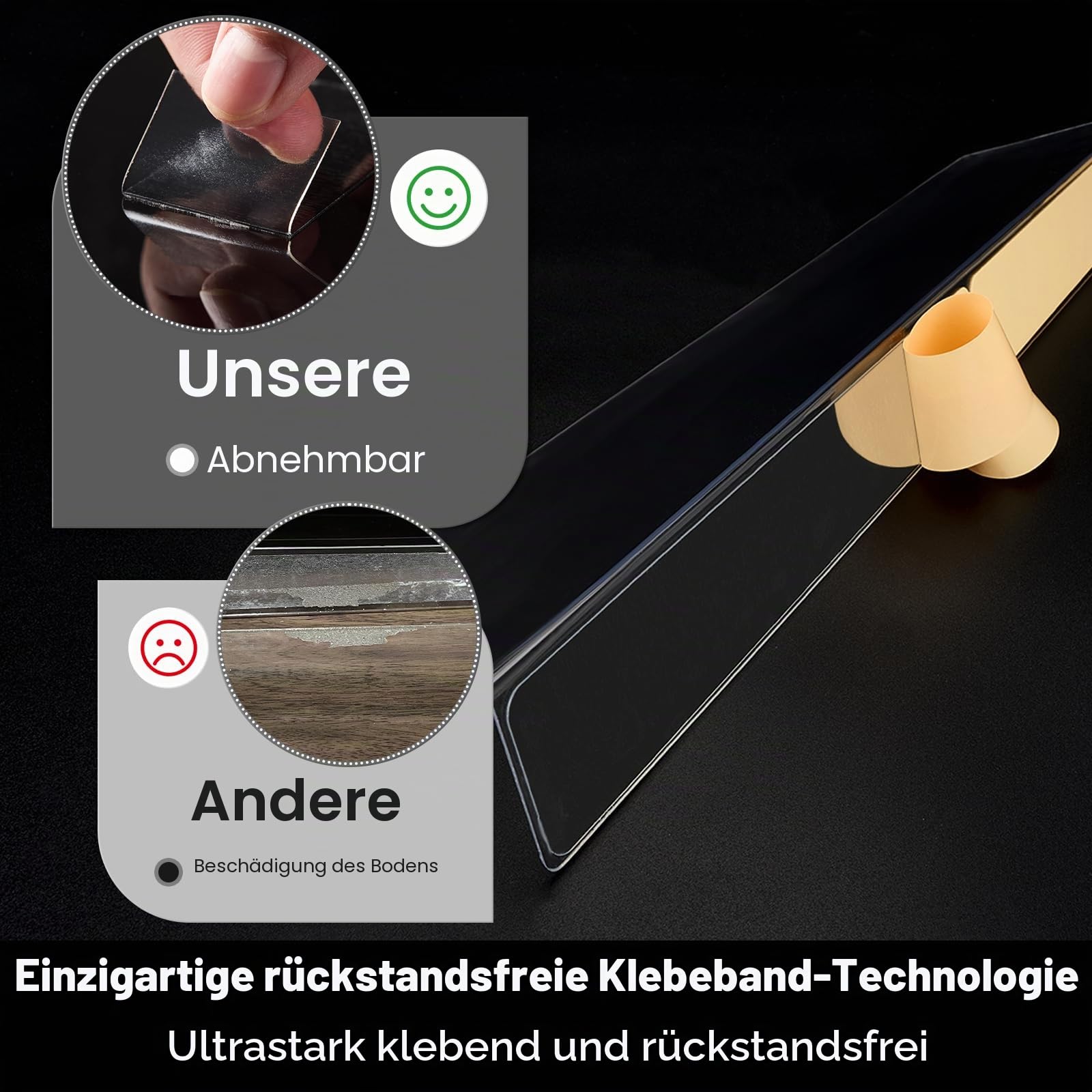 BOWERBIRD Transparente Spielzeugblocker für Möbel - Verhindern Sie, DASS Dinge unter Couch, Sofa, Bett und andere Möbel gehen, nur für Harte Böden geeignet