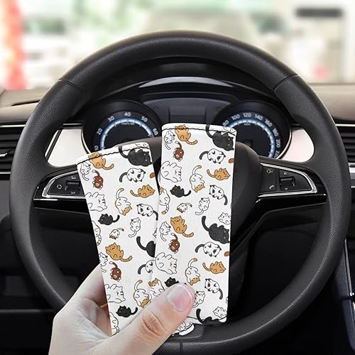 Miniatura 4 de Belidome Paquete de 2 fundas para asa de equipaje, estampado de dibujos animados de gato, lindo identificadoretiquetaagarre para mujeres y niñas,