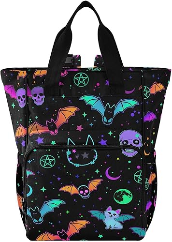 Miniatura 14 de MNSRUU Bolsa de pañales linda bolsa de pañales mochila multifunción viaje pañal Tote gran capacidad bebé bebé cambiador, Gótico 01, Urbano Moderno