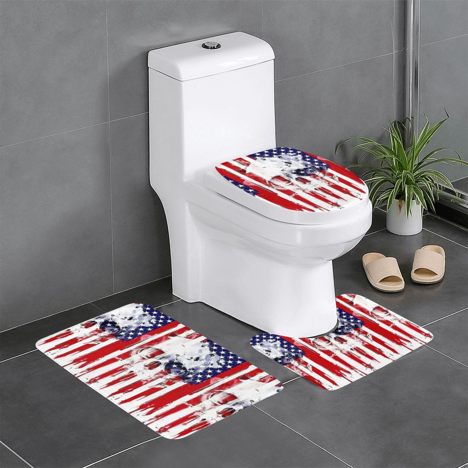 Tapis de sol en flanelle motif crâne idéal pour la salle de bain ou l'entrée