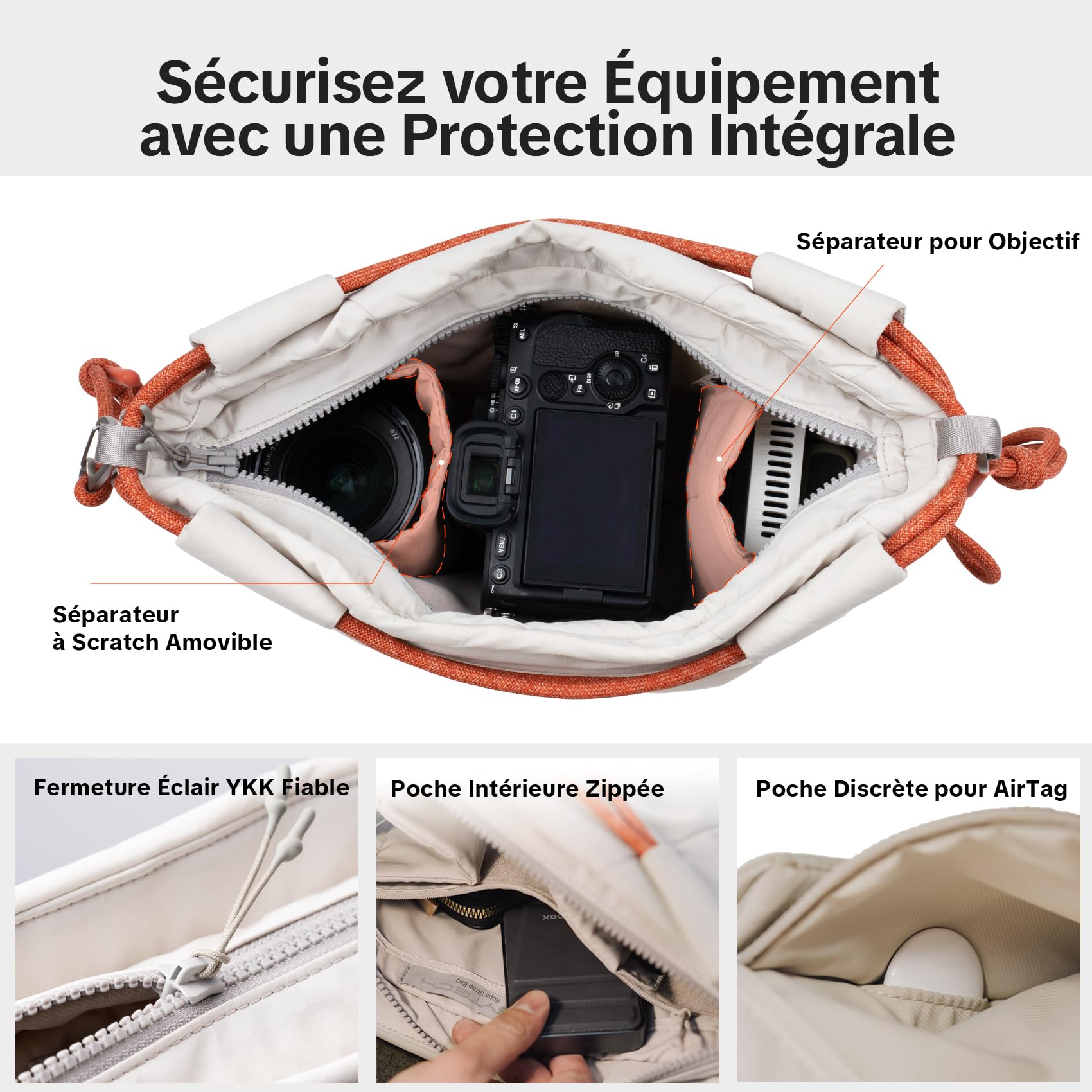 PGYTECH OneGo Rode Strap Sac Photo Multifonction – Bandoulière Urbaine Sac Compact pour Sony/Canon/Nikon/appareils sans Miroir, Noir Nuit
