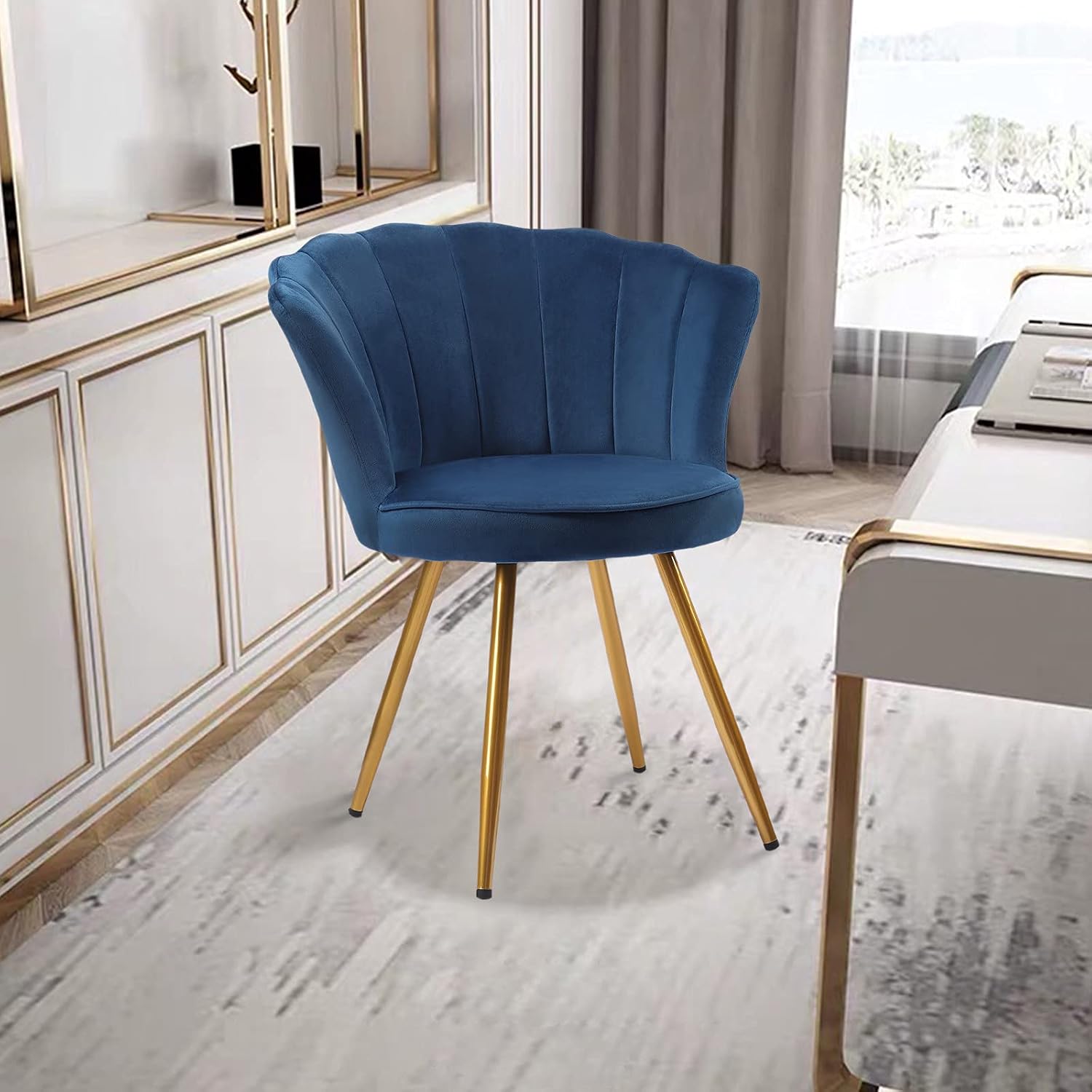 Gеt Dіѕсоunt 70% Prісе Cute Kids Desk Chair - Velvet Living Room Accent Armchair Upholstered Teens Vanity Chair with Seashell Back, Children Study Chair for Computer Homework