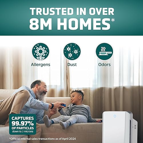 Miniatura 2 de GermGuardian AC5900WCA 3-en-1 Purificador de aire para habitaciones grandes, filtro HEPA, desinfectante UVC, hasta 338 pies cuadrados, el limpiador