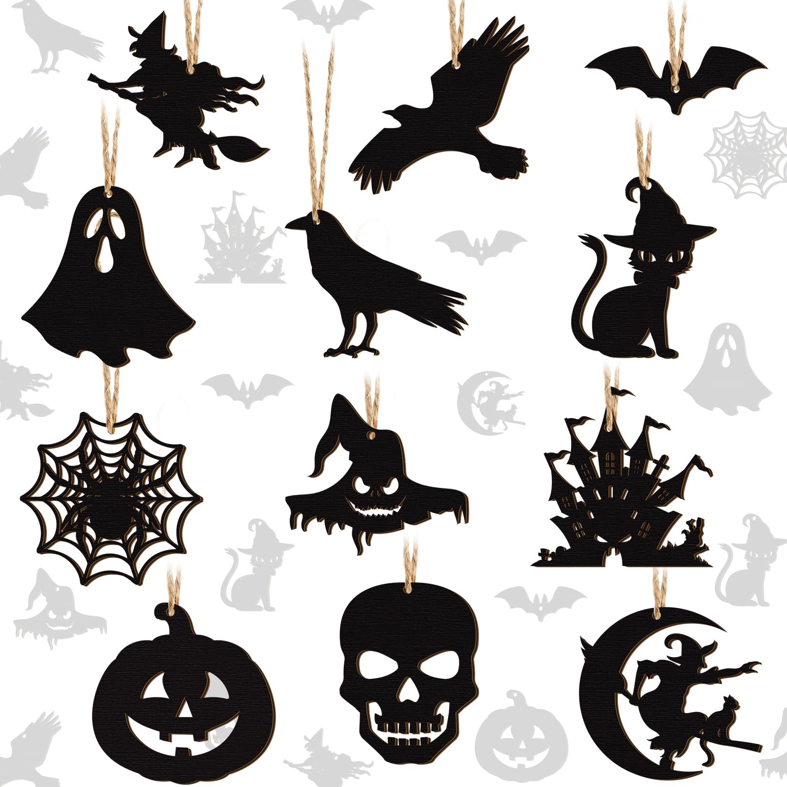 Lot de 60 disques en bois de citrouille pour Halloween - Pour enfants - Chauve-souris à peindre - Pendentif en bois - Jouet - Corde de chanvre - Décoration d'automne à partir Lot de 60 disques en bois de citrouille pour Halloween - Pour enfants - Chauve-souris à peindre - Pendentif en bois - Jouet - Corde de chanvre - Décoration d'automne à partir