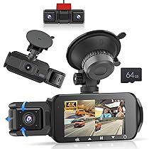 Hikity Dashcam 2K 3 Pollici APP WiFi Control Four Telecamera per Auto Car Camera con Scheda TF da 64G 170°Grandangolo Parcheggio 24H,G-Sensor,Registrazione in Loop Visione Notturna Migliorata