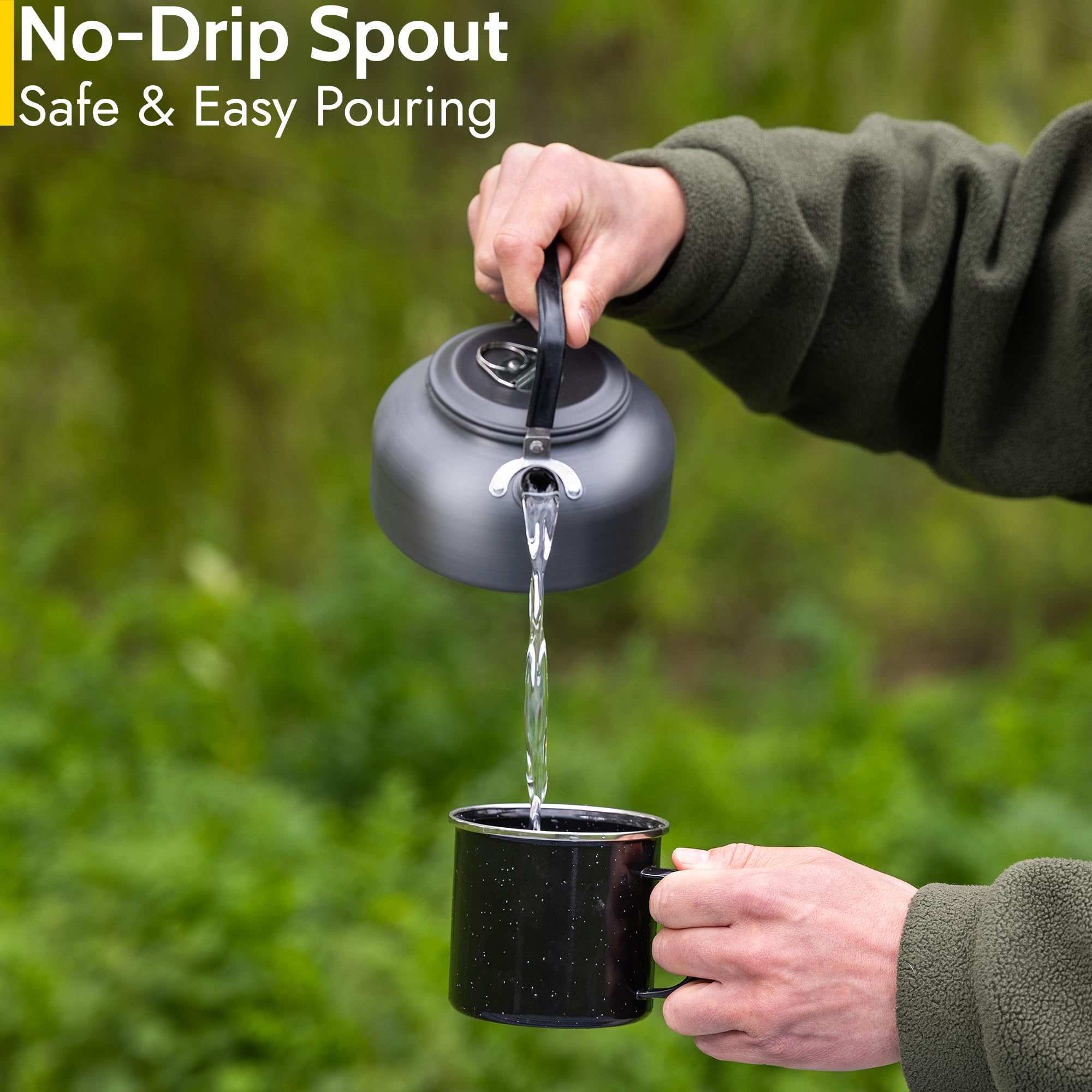 LEIXIUSM Stainless Steel Camping Tea Kettle - Lightweight