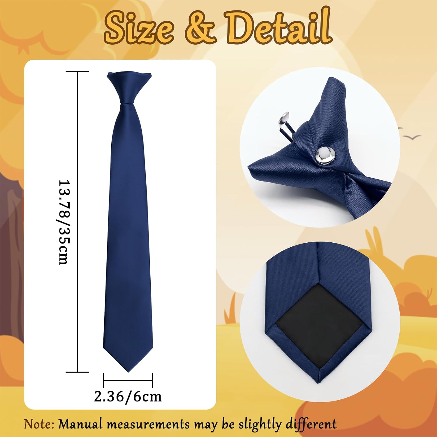 Adjustable Clip on Ties for Boys Kids, Solid Color Boys Tie for School Wedding Party Formal Banquet Prom