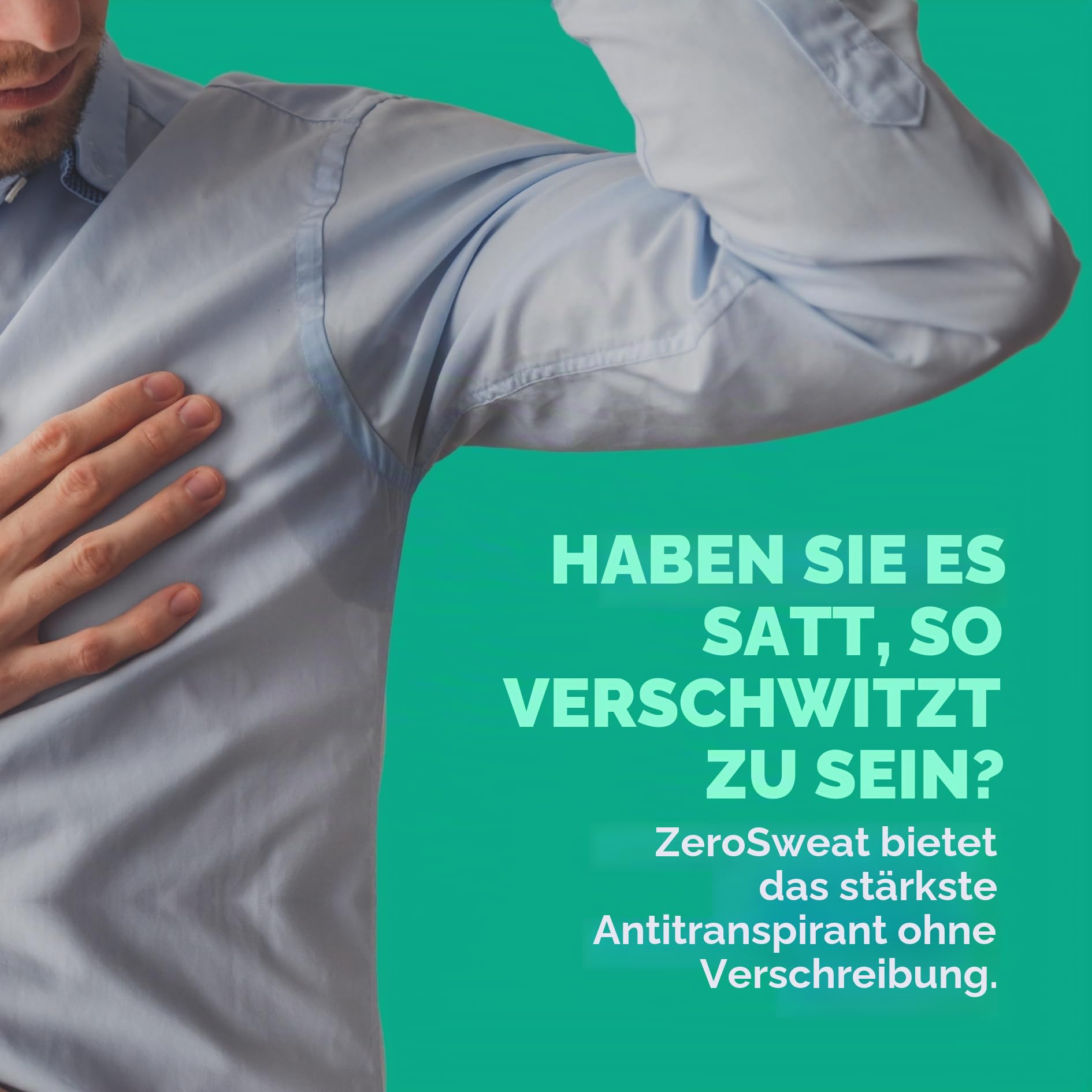 ZeroSweat - Das klinisch starke Deodorant und Antitranspirant zur Behandlung von Hyperhidrose, reduziert den Achselschweiß
