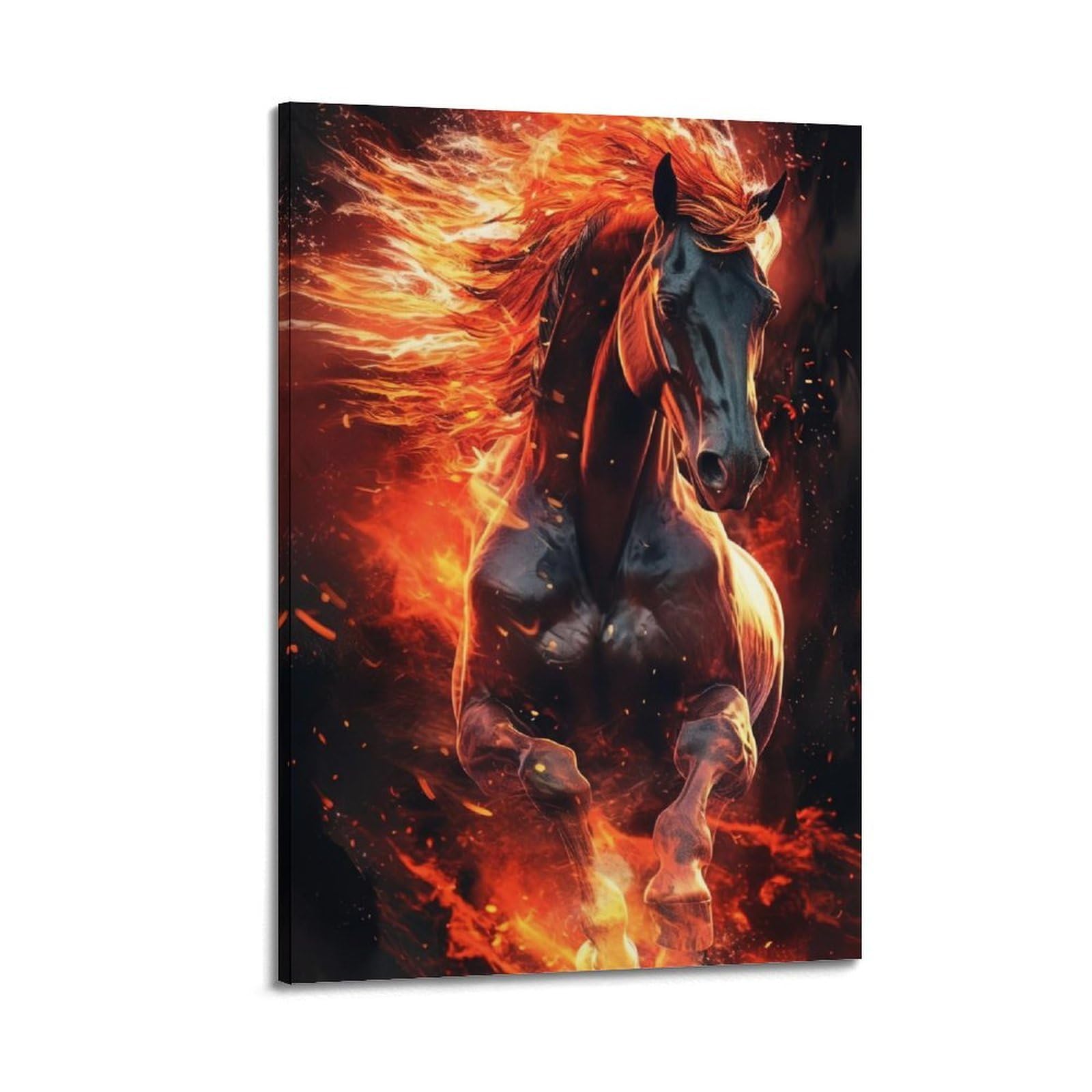 WPHSFX Wildlife Artwork Poster Horses Filled with Fire Poster Decorative Painting Canvas Wall Posters And Art Picture Print Modern Family Bedroom Decor Posters 24x36inch(60x90cm)