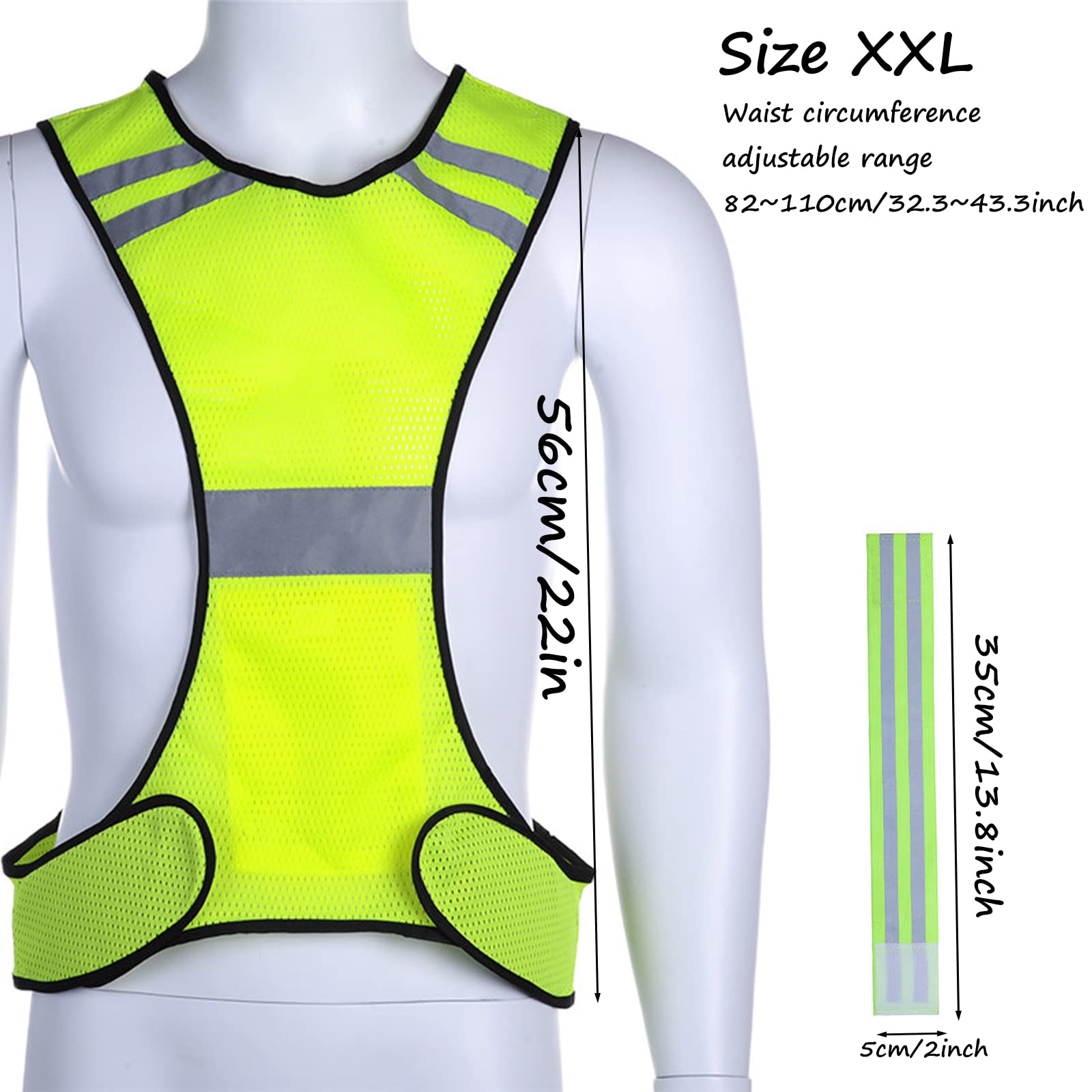 Gilet Catarifrangente Sufune Regolabile - Alta Visibilità Per Ciclismo E Corsa - Foto 2