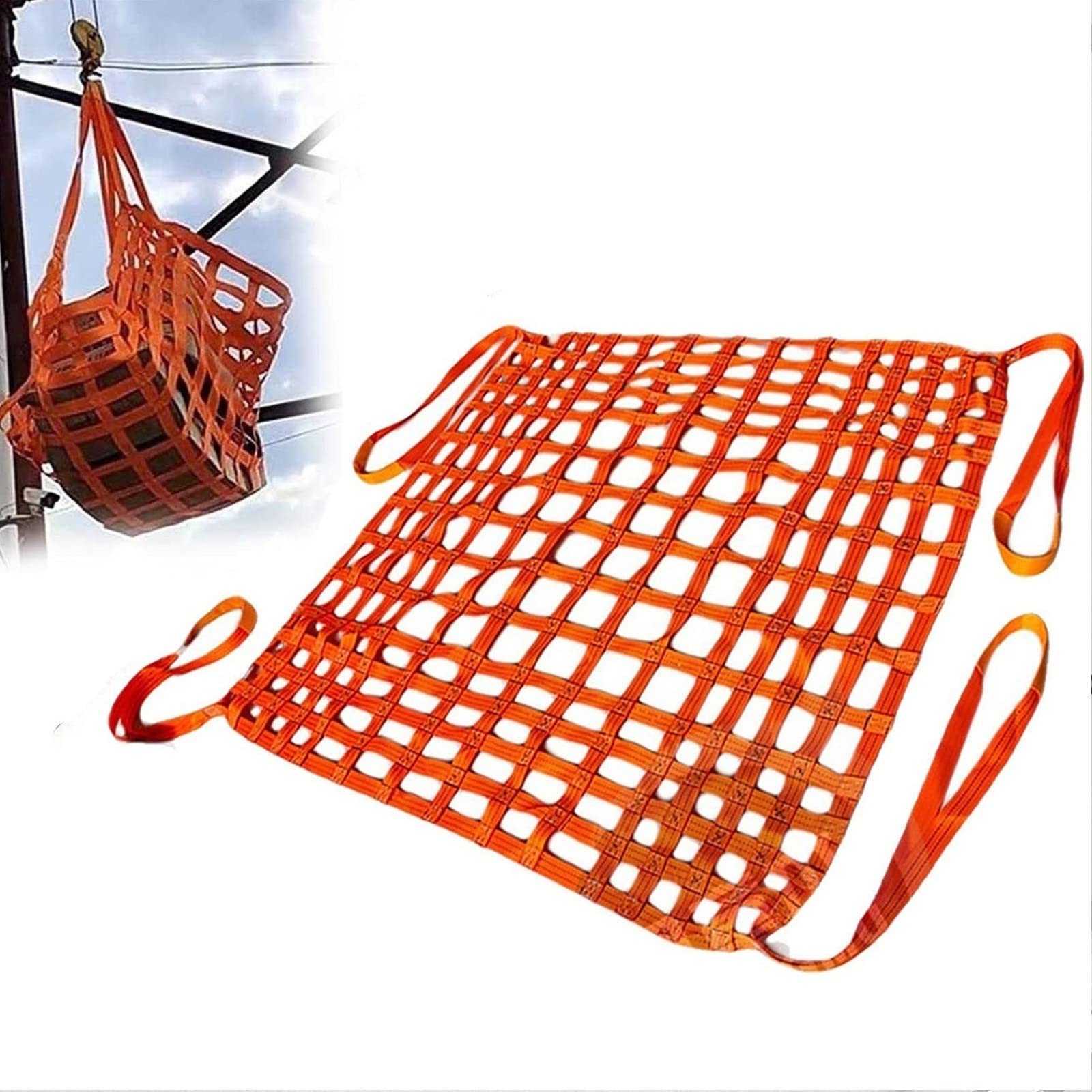 Filet de levage en polyester 1,5x1,5m résistant charge 500kg pour cargaison et manutention