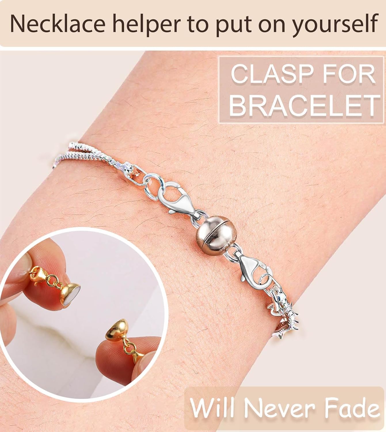 Dailyacc Bead Necklace Clasps and Closures Clasp for Jewelry Converters and Bracelet Extender - Image 5