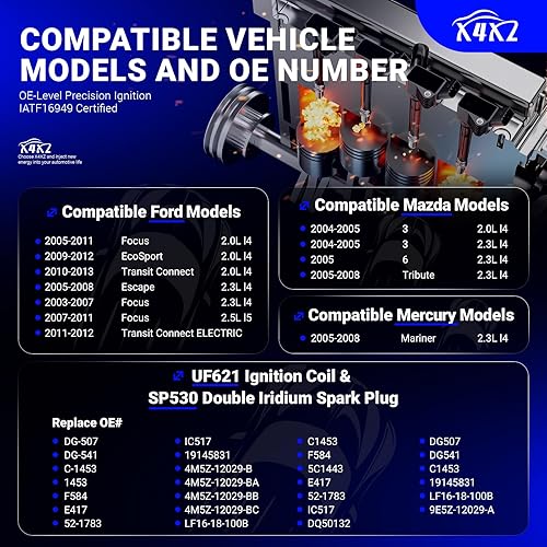 Vista 128 de Paquetes de bobina de encendido UF549 y bujía de iridio doble 9029, para Nissan Altima Versa Sentra Rogue Cube NV200 Pathfinder Infiniti FX50 M56