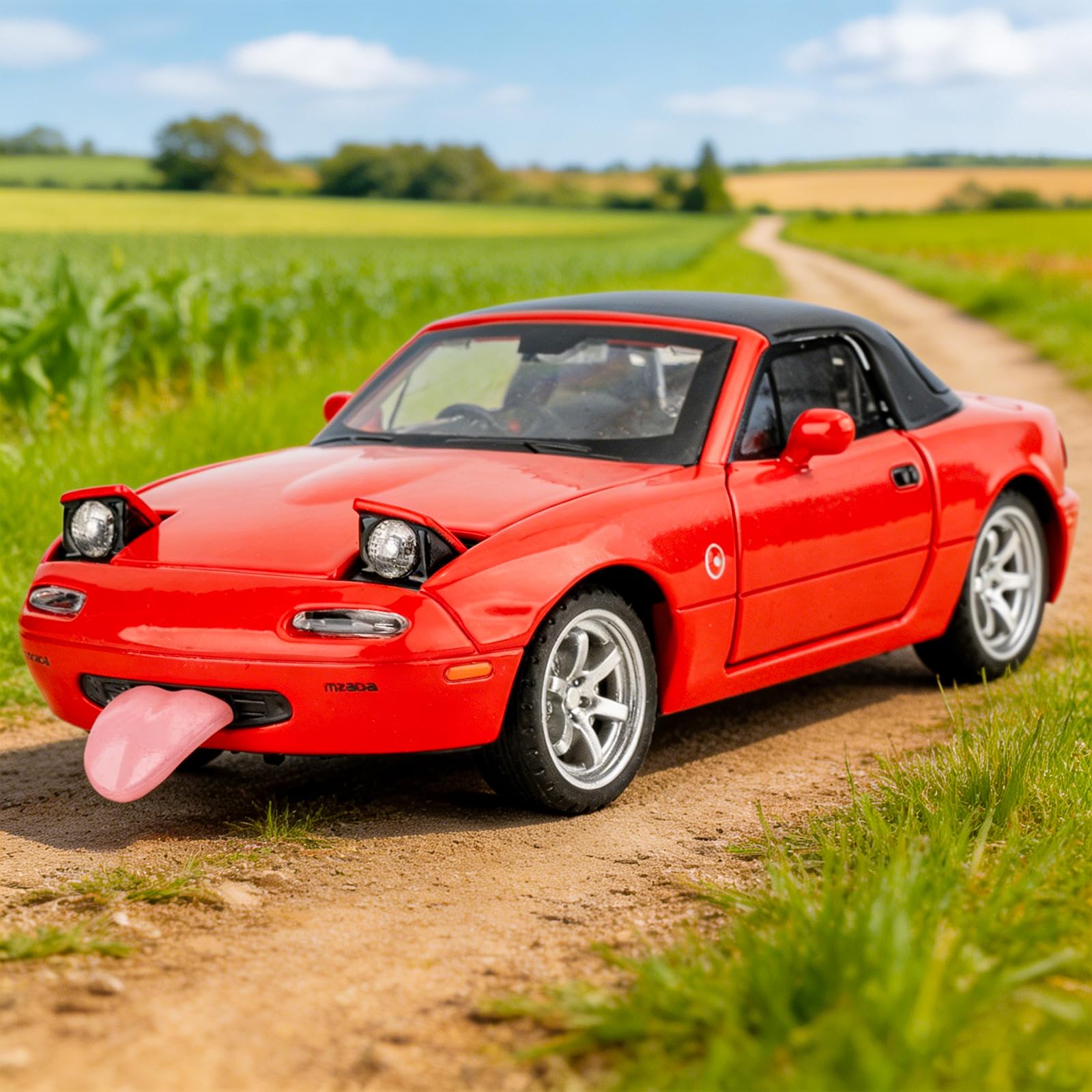 Imtfzct 1/32 Mazda Miata MX-5, Giocattolo Con Suono e Luce, Auto da Collezione per Bambini 4-7 Anni (Rosso)