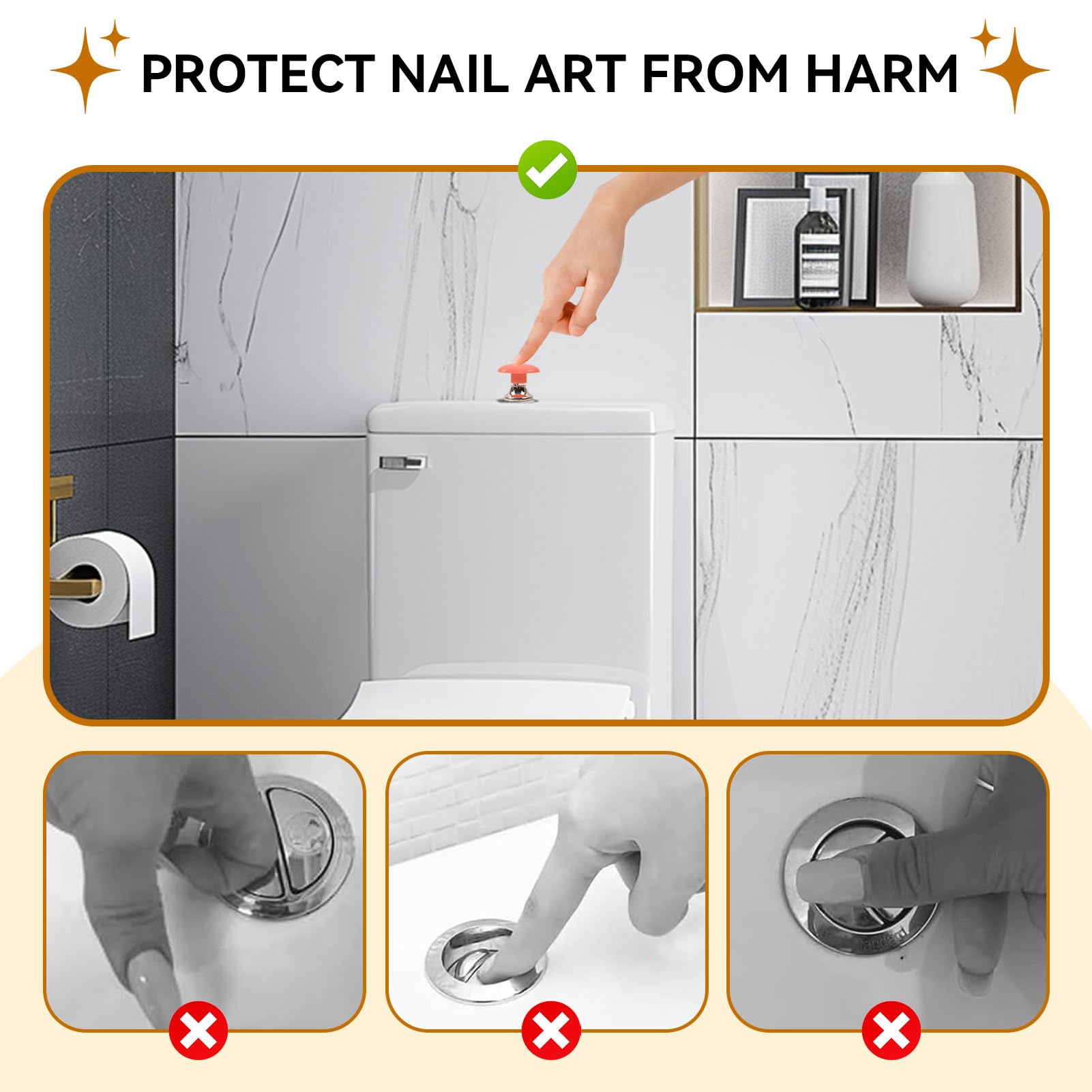 Gsycle 2PCS Toilet Push Button - Image 3