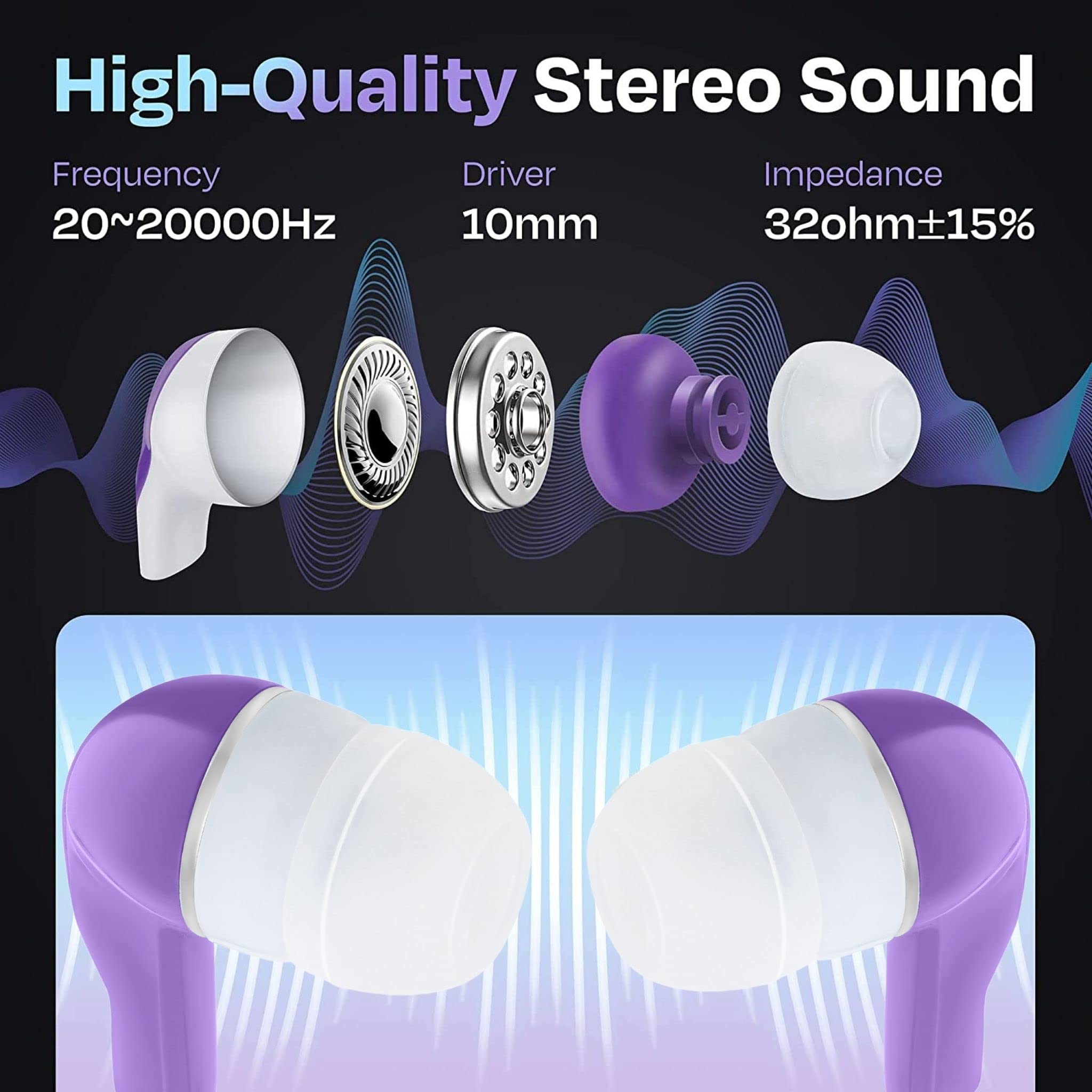 JustJamz® Basic | Confezione da 100 auricolari Jelly Roll | Jack audio da 3,5 mm per iPhone, Android e laptop | Cuffie usa e getta per bambini e adulti | Colori assortiti