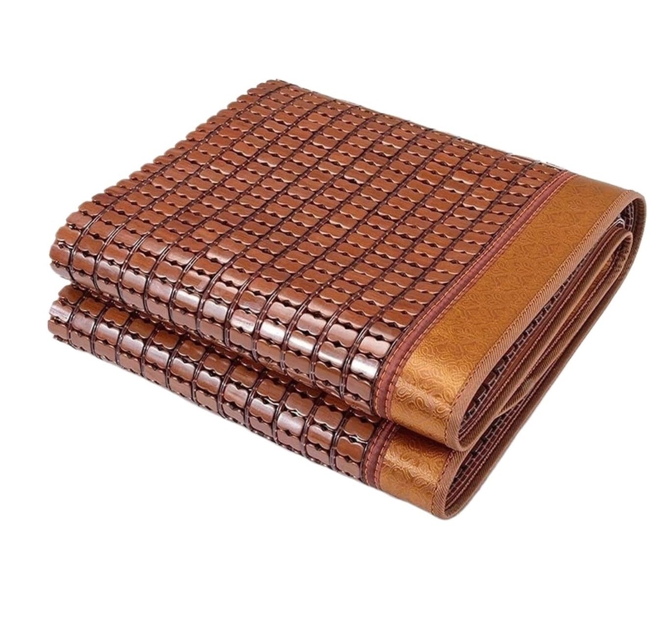 JYBNBBE Portable Bamboo Summer Cooling Mat - Lightweight Foldable Mattress for Hot Weather - Perfect for Outdoor Use & Mahjong - Breathable Bed Pad for Comfort (Bruin 0.9 * 1.9m)