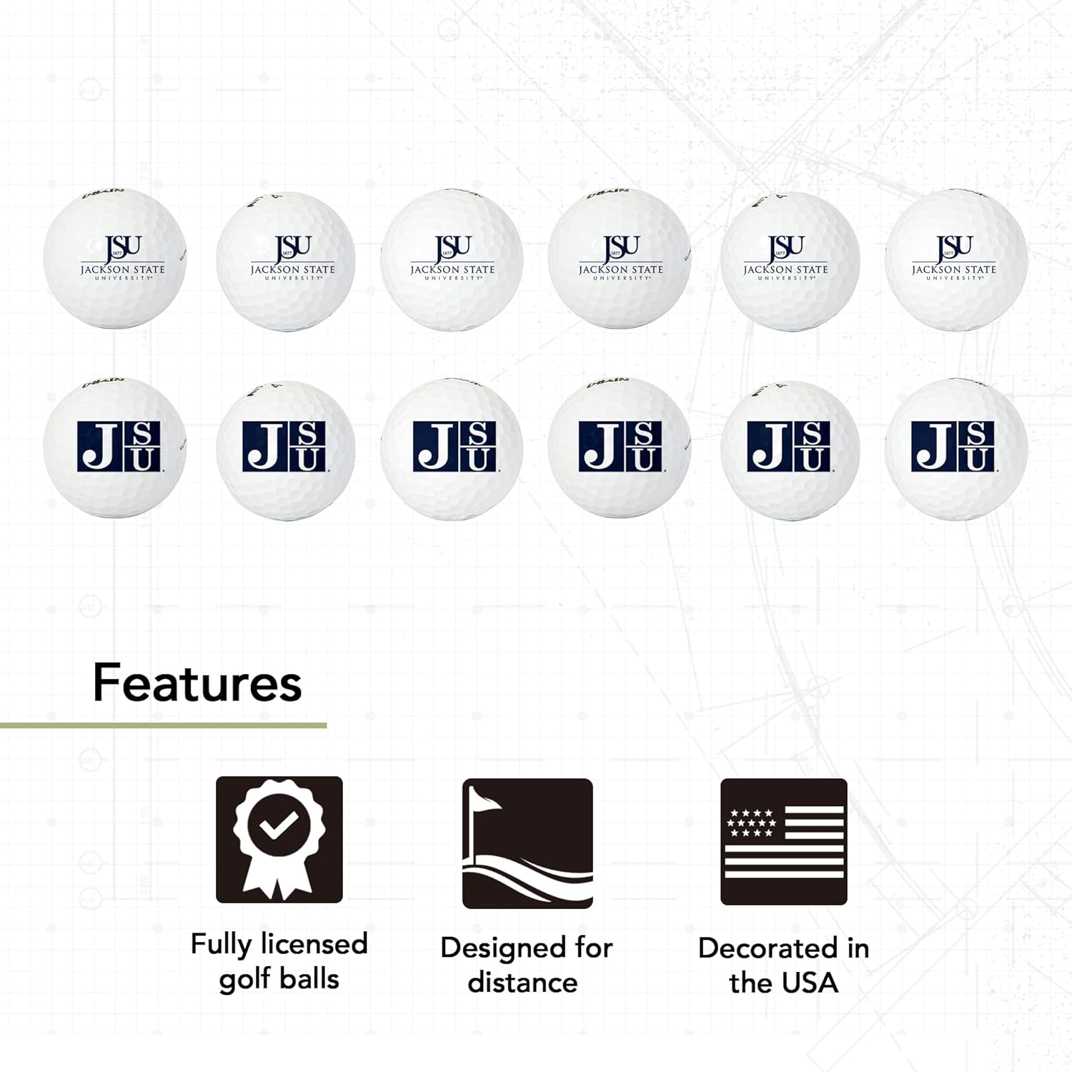 Desert Cactus Jackson State University Golf Balls 12 Pack – JSU Tigers Full Color Dozen – Officially Licensed Sport Team Accessory