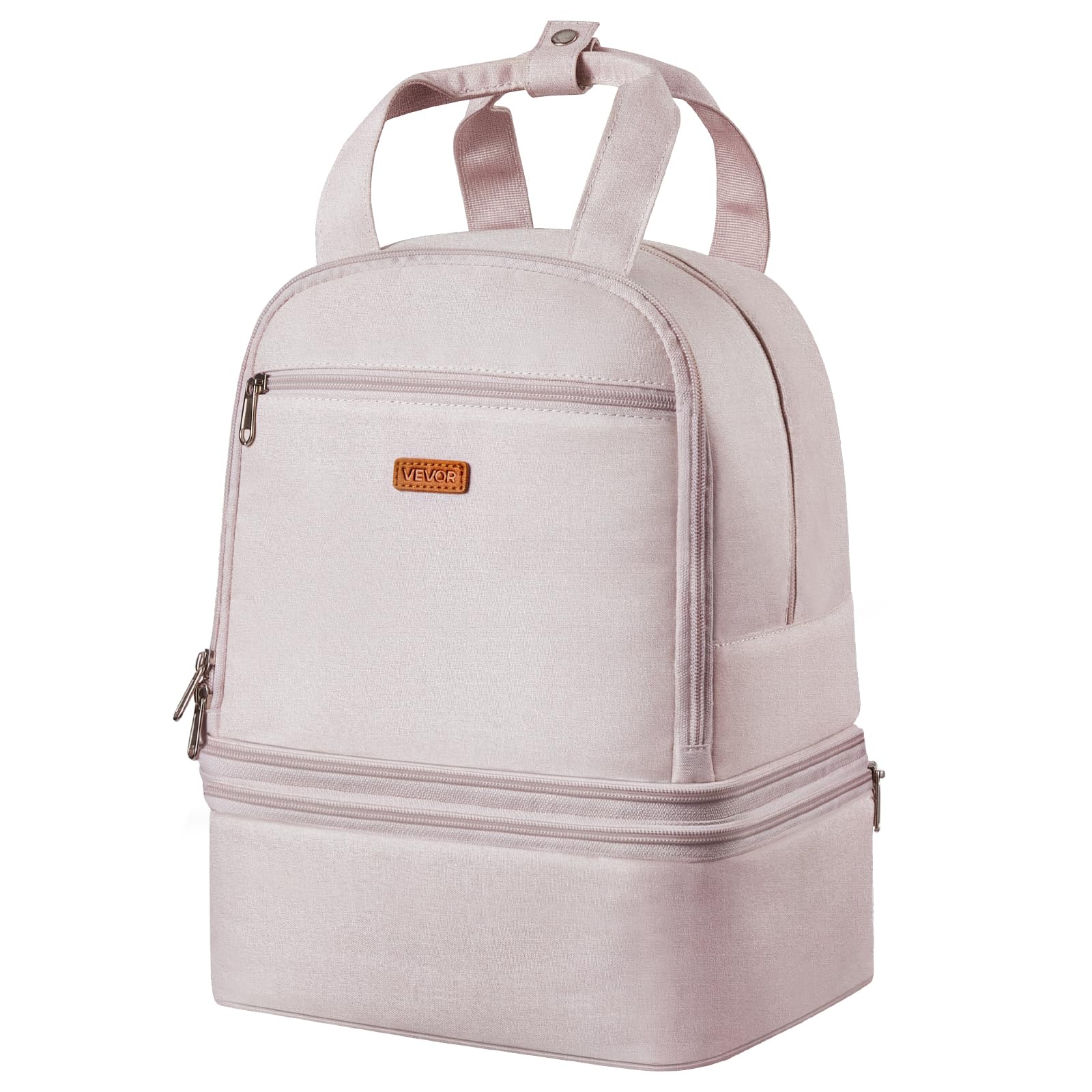 VEVOR Milchpumpen-Rucksack, 270x240x340 mm, mit Kühlakku, passend für S1/S2, Pumpzubehör & Muttermilchaufbewahrung, Wickel Rucksack für Arbeit, Reisen & Familiengebrauch, Hellrosa