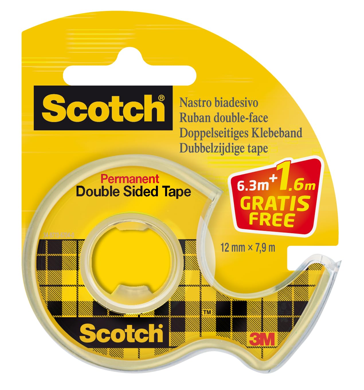 Scotch Ruban Adhésif Double-Face 12,7 mm x 7,89 m sur Dévidoir Manuel