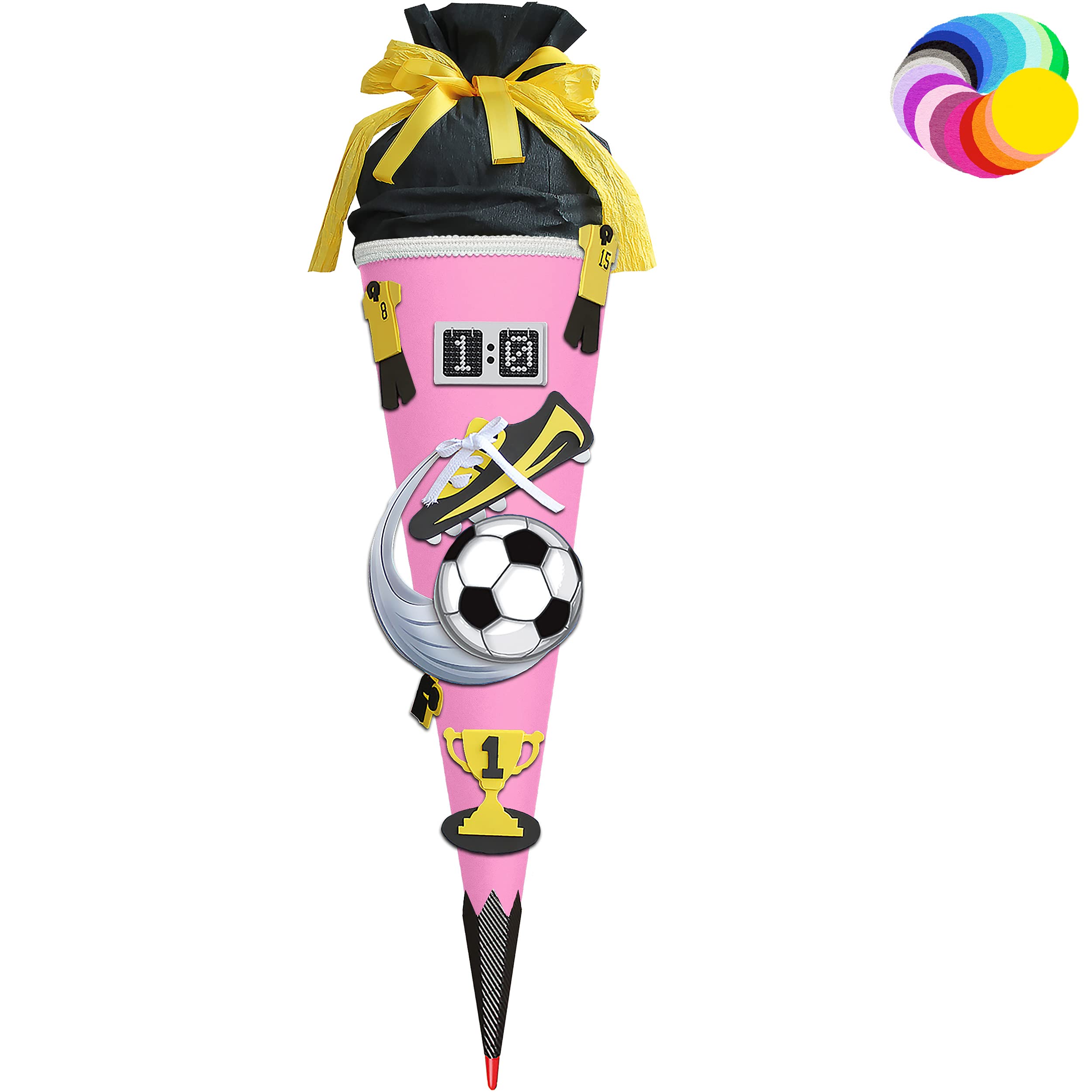 alles-meine.de GmbH Bastelset - Schultüte Farbe & Größe wählbar 70/85 / 100 cm - Fussball - Farbe frei wählbar - Bastelschultüte - Zuckertüte zum selber Basteln Bemalen Bek..