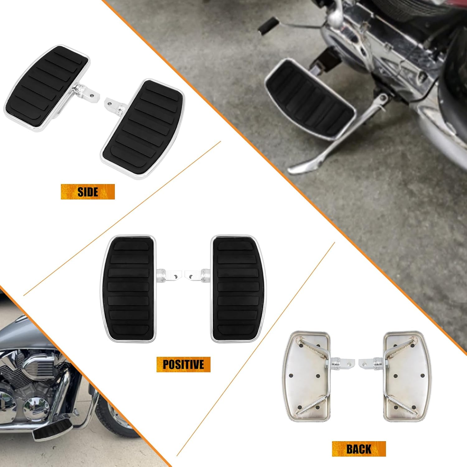 Motorcycle Adjustable Floorboards Rider Passenger Footboard Wide Foot Pegs Fit For VTX 1800 1300 For Suzuki C50 VL800 VL400 Chrome