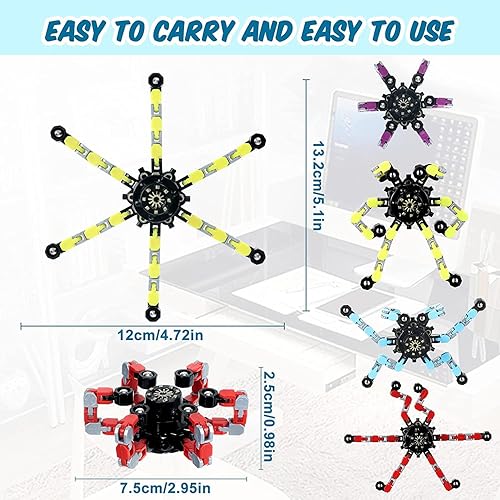 Miniatura 2 de 10 juguetes giratorios para ansiedad al azar, robot, deformables, juguetes giratorios de descompresión, juguetes mecánicos creativos deformables,