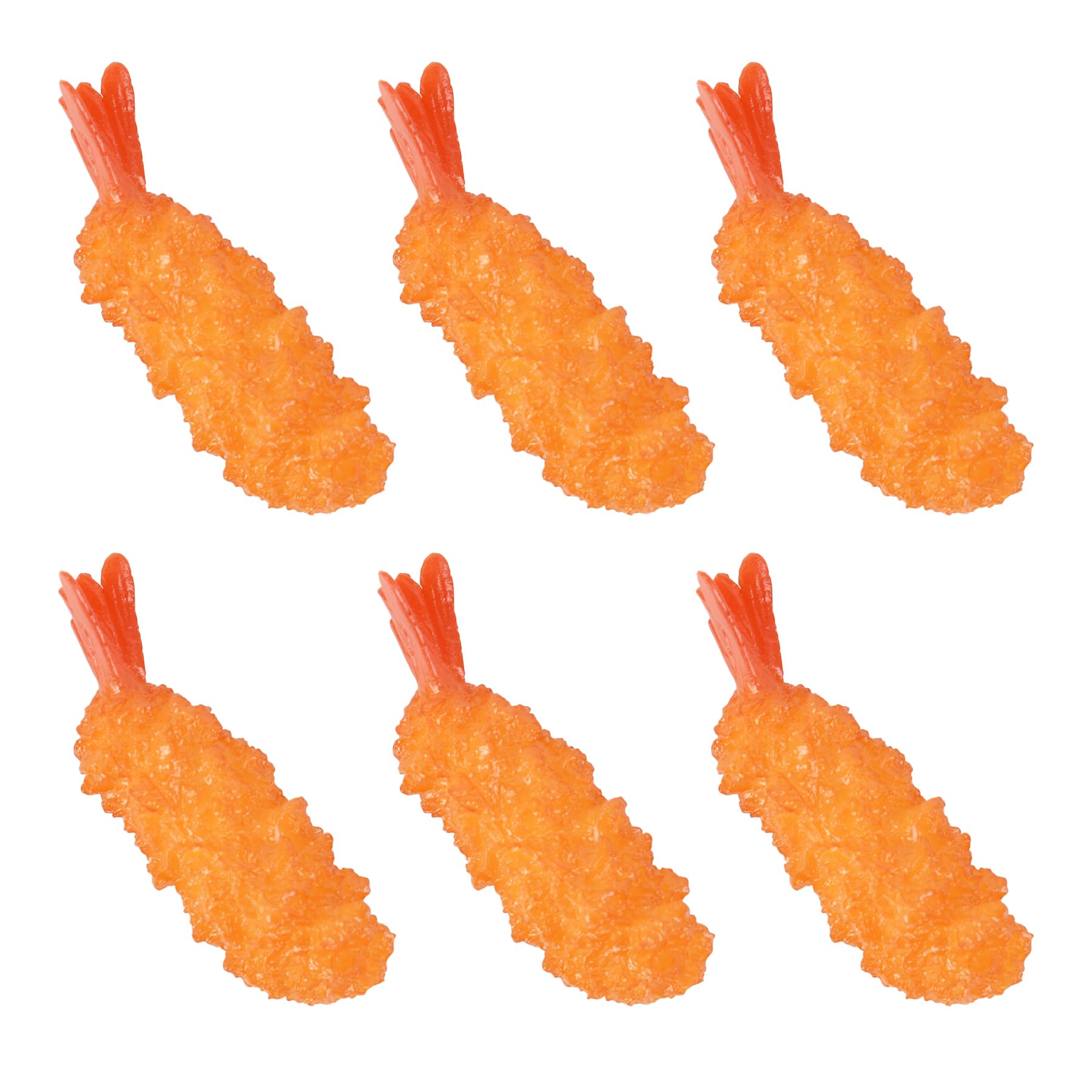 Hagao Fake Fried Shrimp Tempura Simulation Sprinkle Artificial Food Shrimp Mixed Model Kitchen Decoration 6pcs