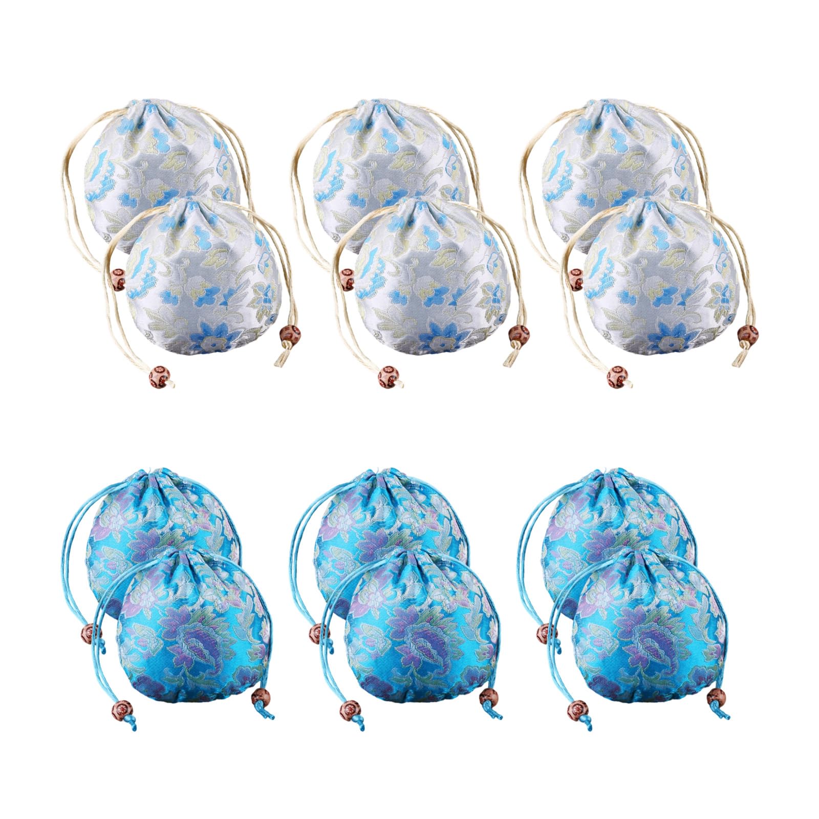Jazuaiao 12 Pack Jewelry Storage Bags Stylish Fabric Drawstring Closure for Bracelets Necklaces Gift Packaging Supplies Bulk Drawstring Gift Pouches