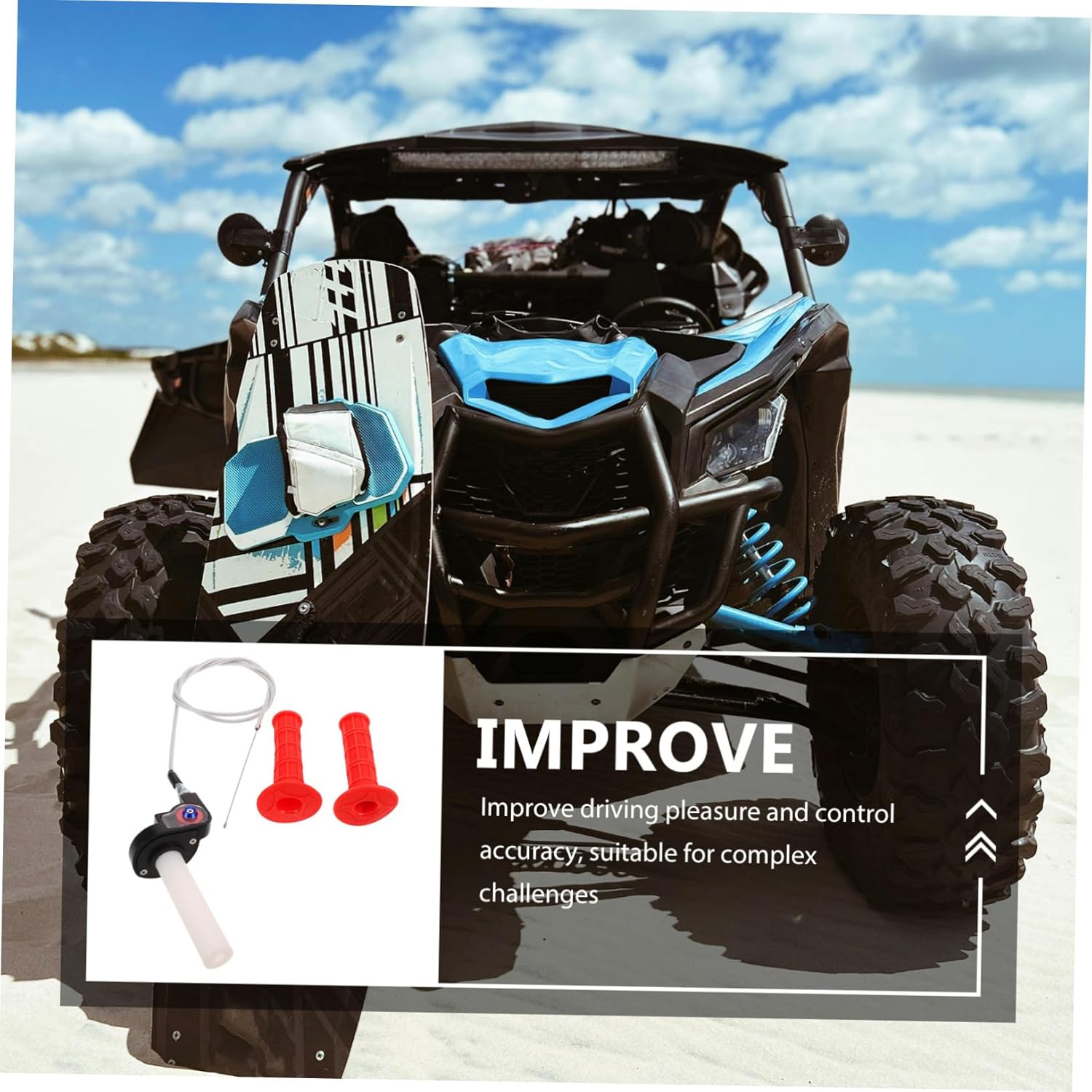 1 Set Motorcycle Handle Grips with Throttle Cable Ergonomic Design for Enhanced Control Compatible with Atvs and Offroad Vehicles Weather Resistant for Extreme Conditions
