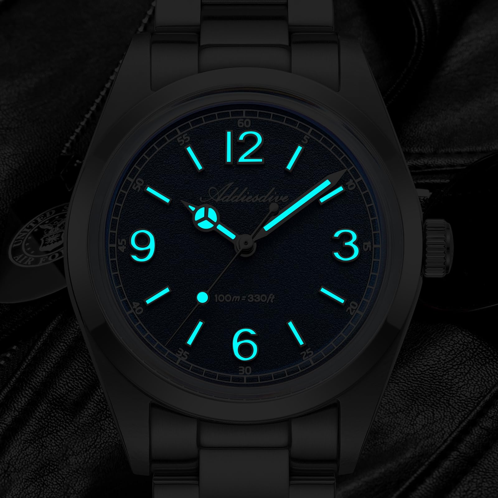 ADDIESDIVE Orologio da polso da uomo, 36 mm, al quarzo, con vetro a bolle luminoso fino a 100 m, impermeabile, minimalista, unisex