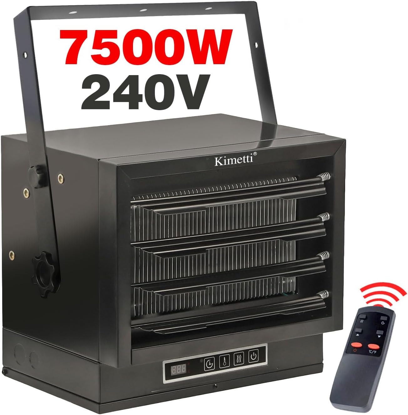 7500W/240v Electric Garage Heater, Hard Wired Fan-Forced Ceiling Mount Heater with Full-Function Remote and Safety Overheat Protection, Thermostat Control, ETL Compliant