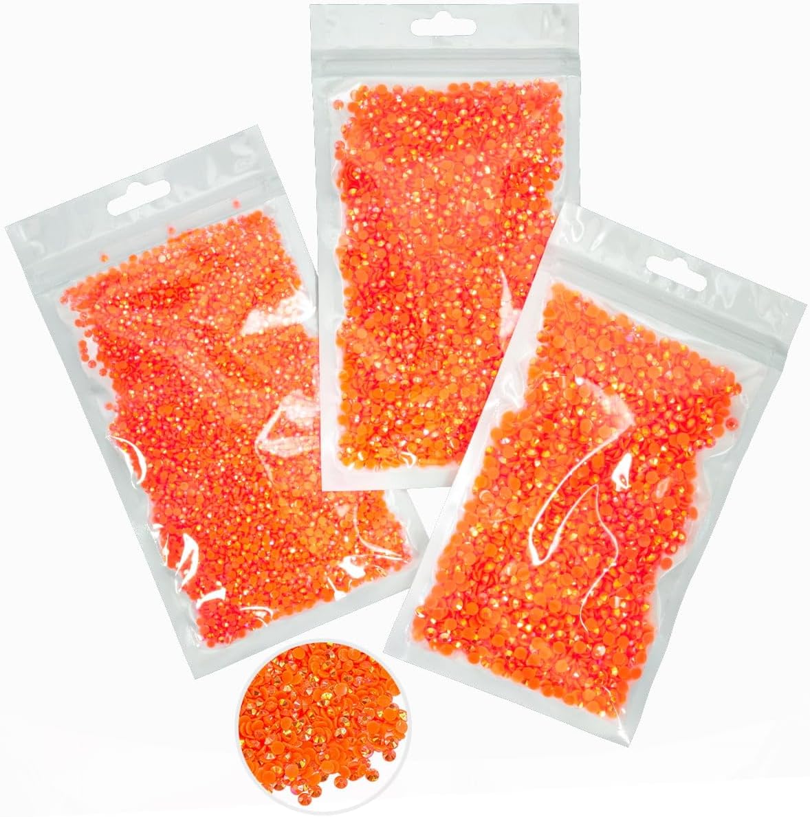 Amazon.com: 16000PCS Orange AB Resin Rhinestones for Crafts 3mm 4mm 5mm ...