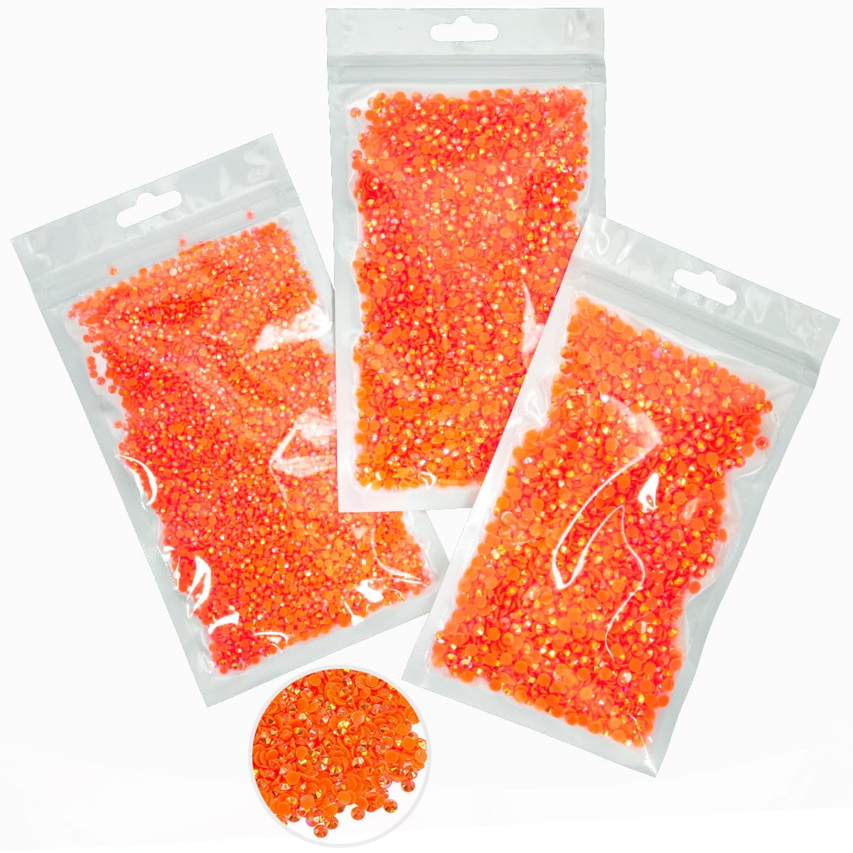 16000PCS Orange AB Resin Rhinestones for Crafts 3mm 4mm 5mm Orange Red AB Flatback Jelly Rhinestones Bulk SS10 SS16 SS20 Non-Hotfix Stones Diamonds Gems for Mugs Tumblers Bottles DIY Crafts Decor etc