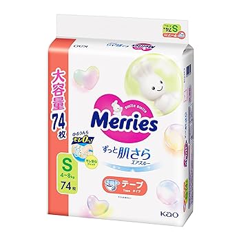 Merries おむつ Sサイズ 74枚×4パック 296枚 Amazon.co.jp: Merries 【テープ Sサイズ】メリーズさらさら