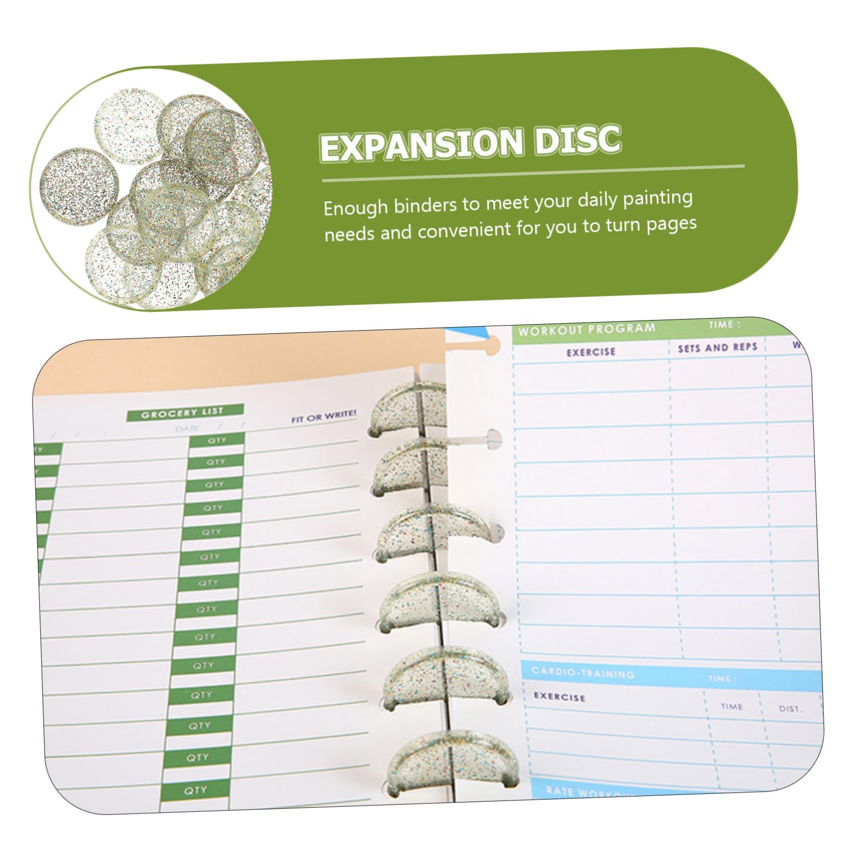 Angoily 5 Series Discos De Encuadernación Redondos Para Planificadores Y Cuadernos Para Bricolaje Y Escolar Flexible 30 Piezas X 5
