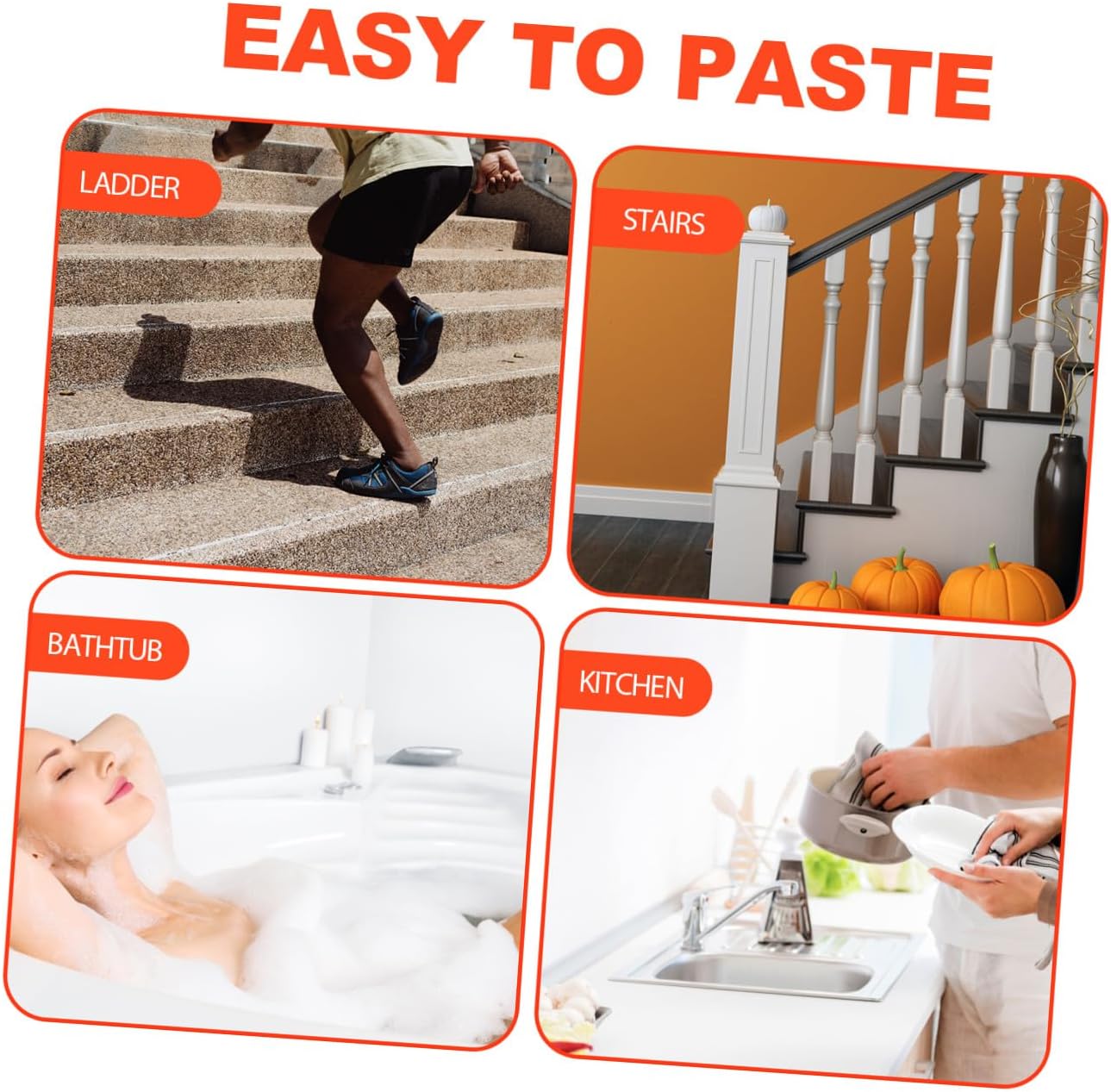 SEWACC Waterproof Anti-slip Tape, Adhesive Abrasive Non-skid Strip for Stairs and Bathtub, 10cm X 5m Floor Safety Grip Tape for Bathroom and Outdoor Use