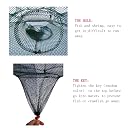ttfisher Fishing net Trap Portable Folded Foldable Crab net cast dip Bait Fish Shrimp Crawfish langostino cage mesh Automatic (Small Size,Pack of 2,for Kids) gallery image
