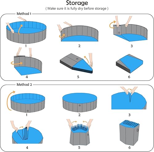 Miniatura 8 de Jasonwell Piscina plegable para perros y mascotas, piscina plegable para mascotas, bañera para niños, piscina para cachorros, perros pequeños,