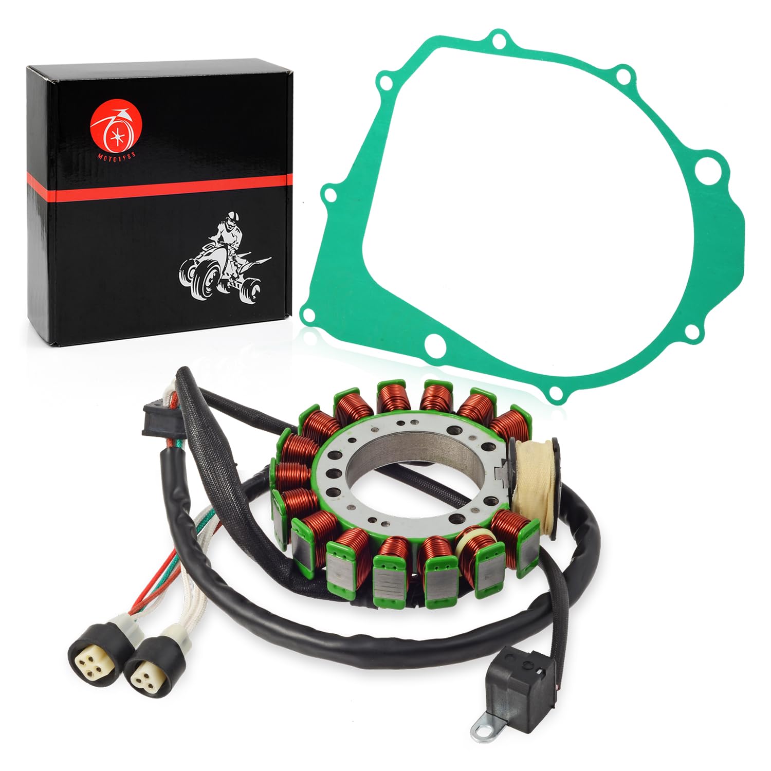 Stator & Gasket for Yamaha Big Bear 350 4WD YFM350ER Moto-4 90-94 Warrior 350 90-95 3HN-85510-00-00
